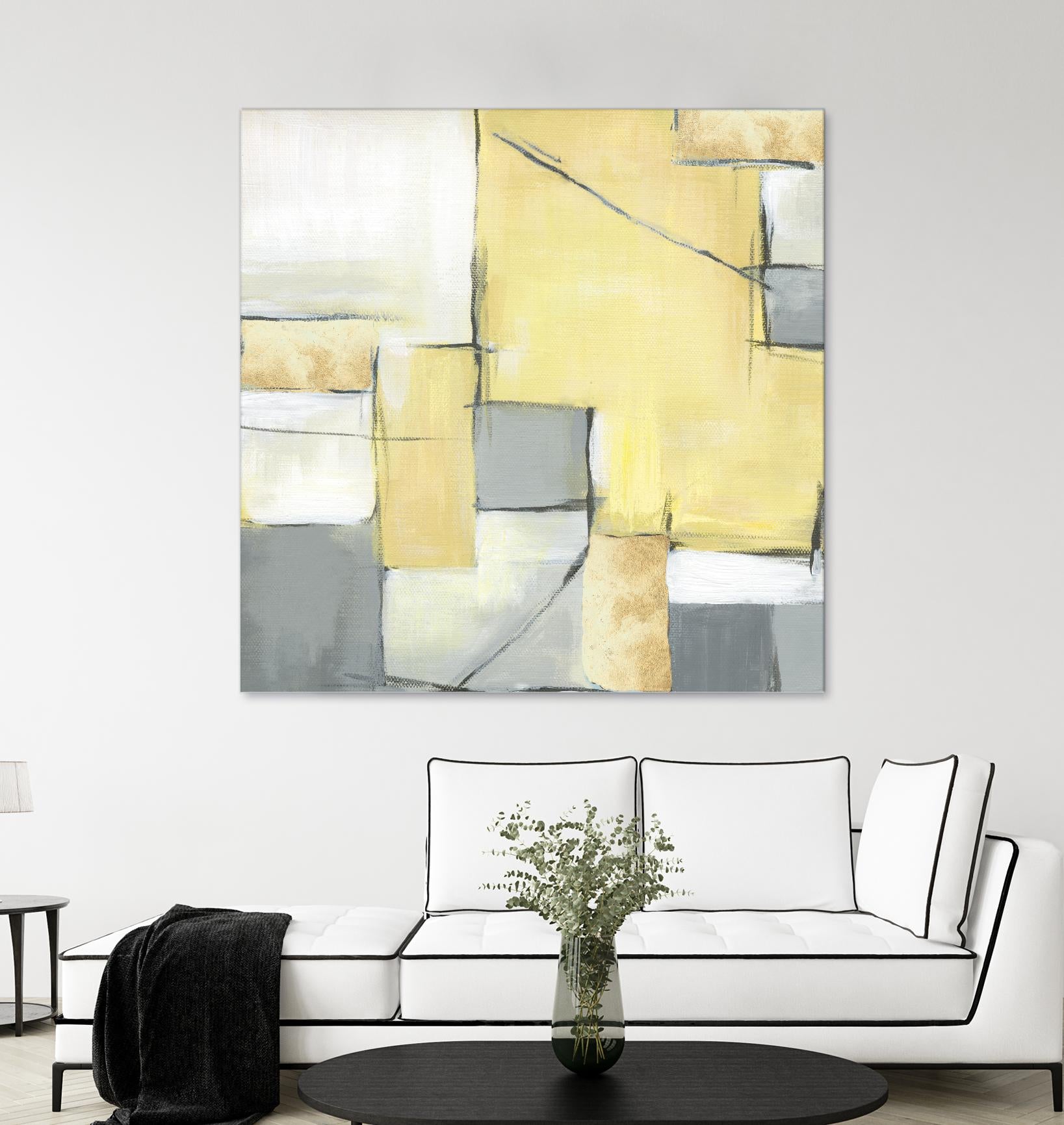 Golden Abstract II by Eva Watts on GIANT ART - white abstract