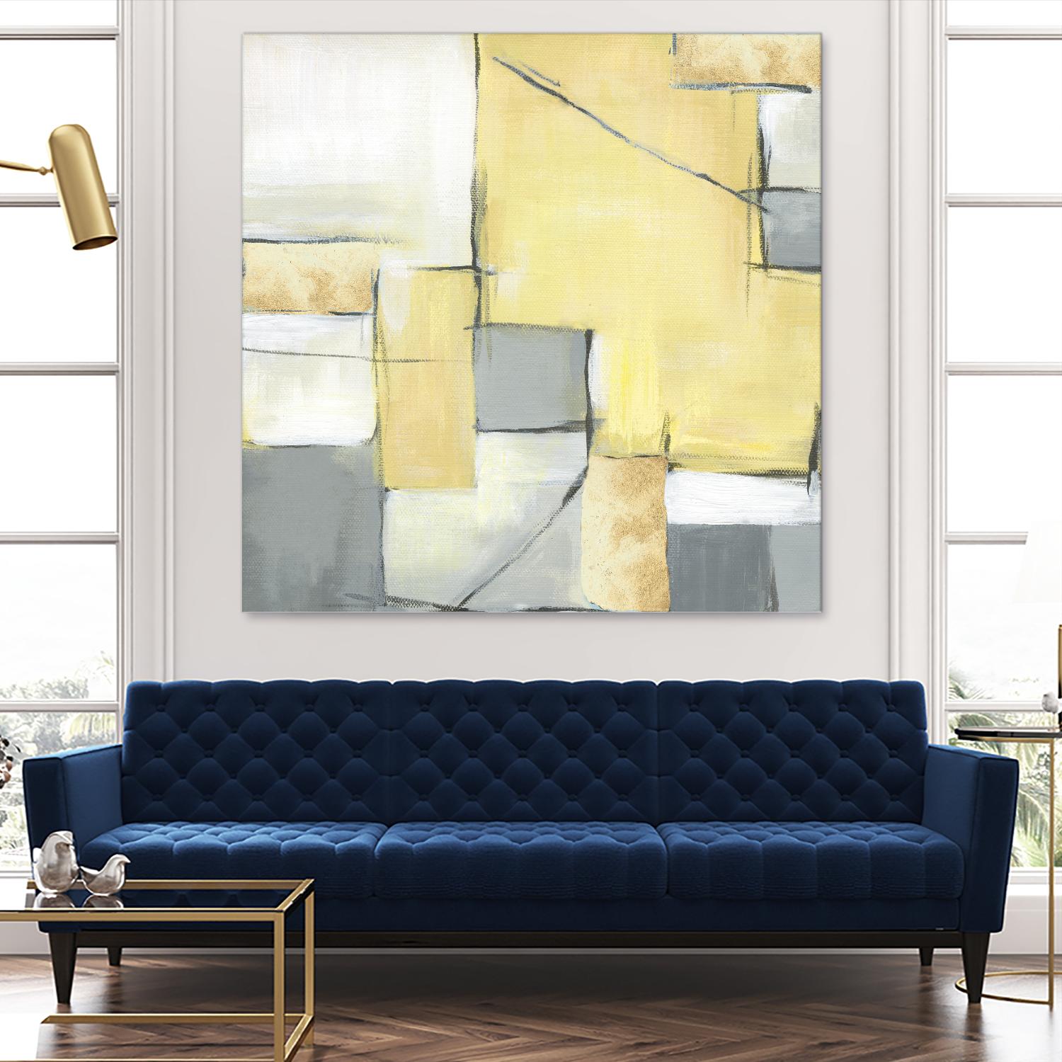 Golden Abstract II by Eva Watts on GIANT ART - white abstract