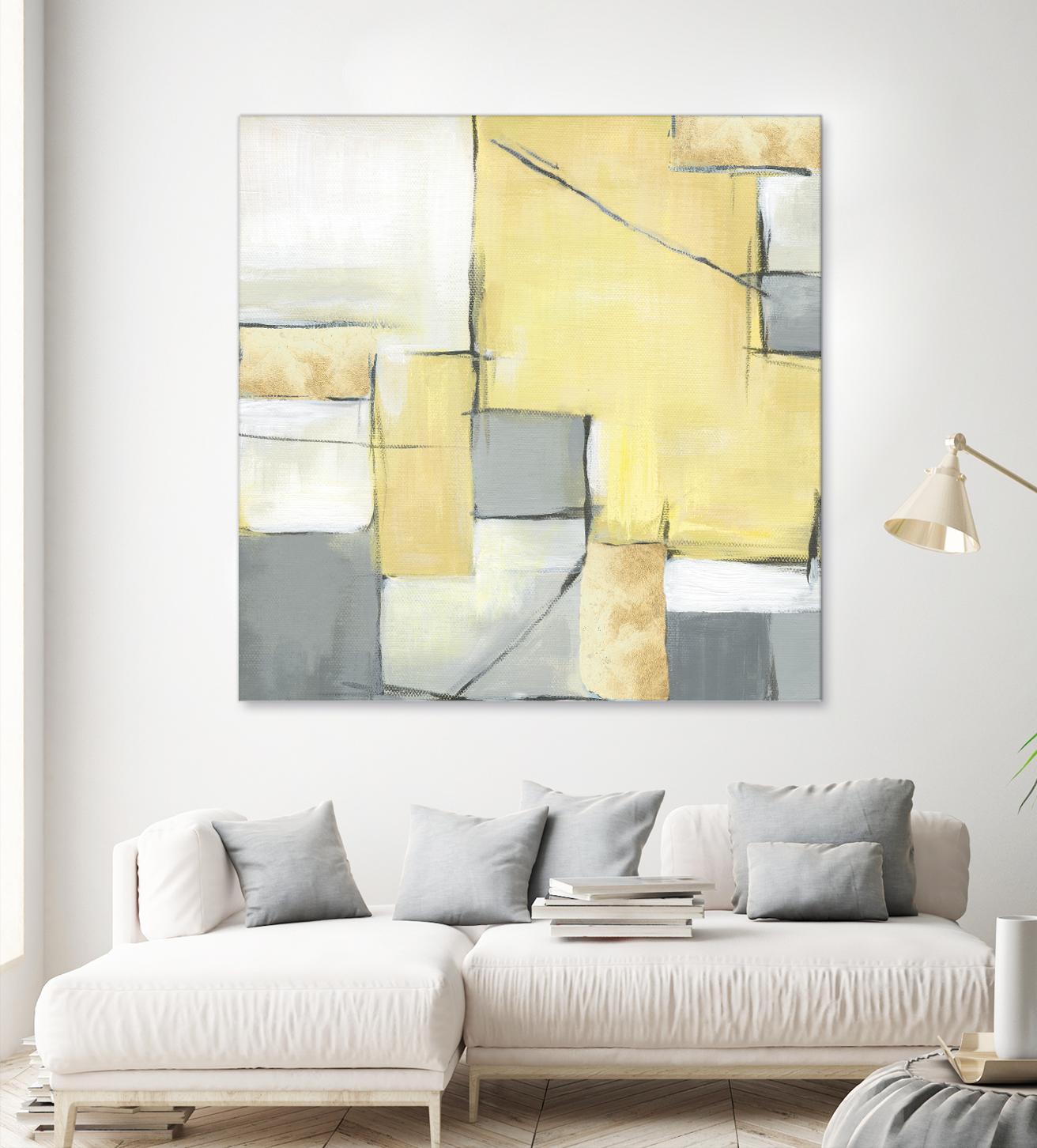 Golden Abstract II by Eva Watts on GIANT ART - white abstract