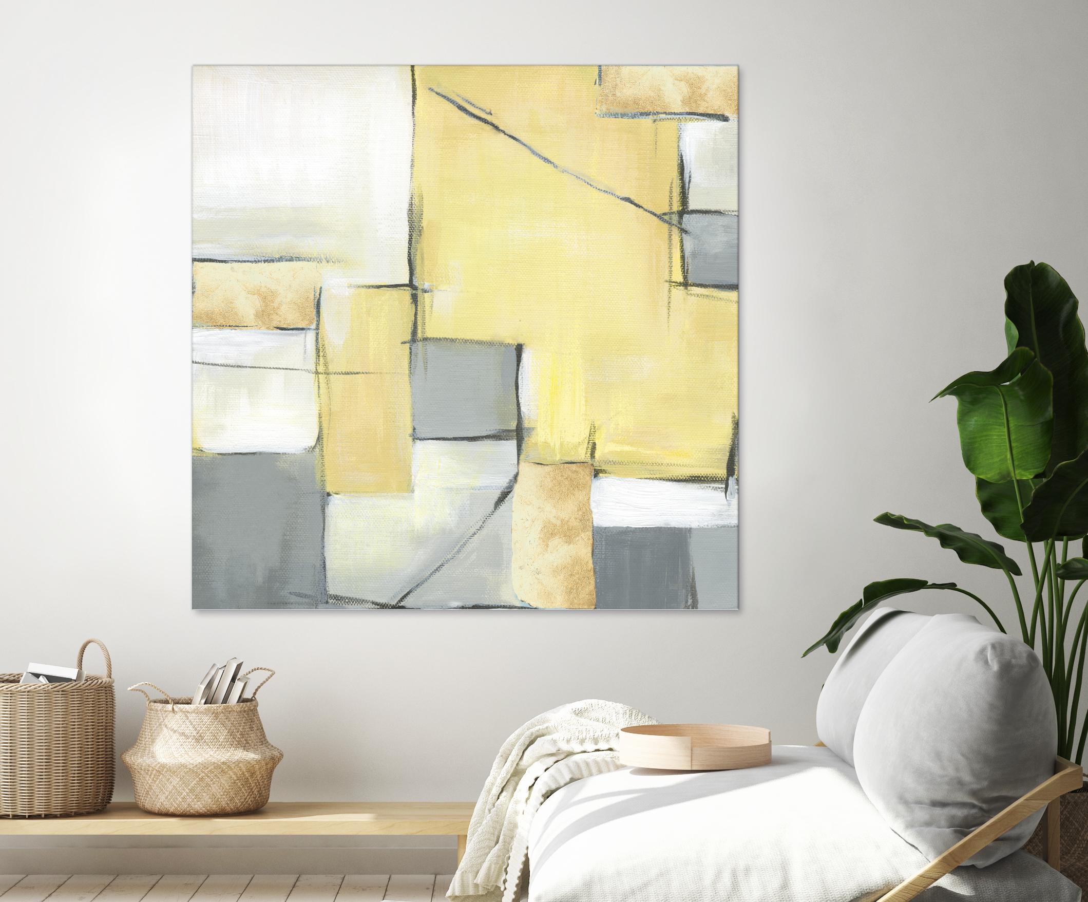 Golden Abstract II by Eva Watts on GIANT ART - white abstract