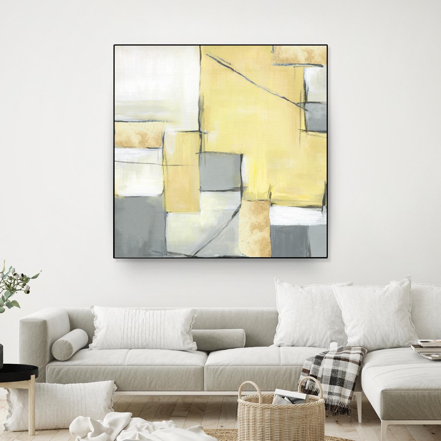 Golden Abstract II by Eva Watts on GIANT ART - white abstract