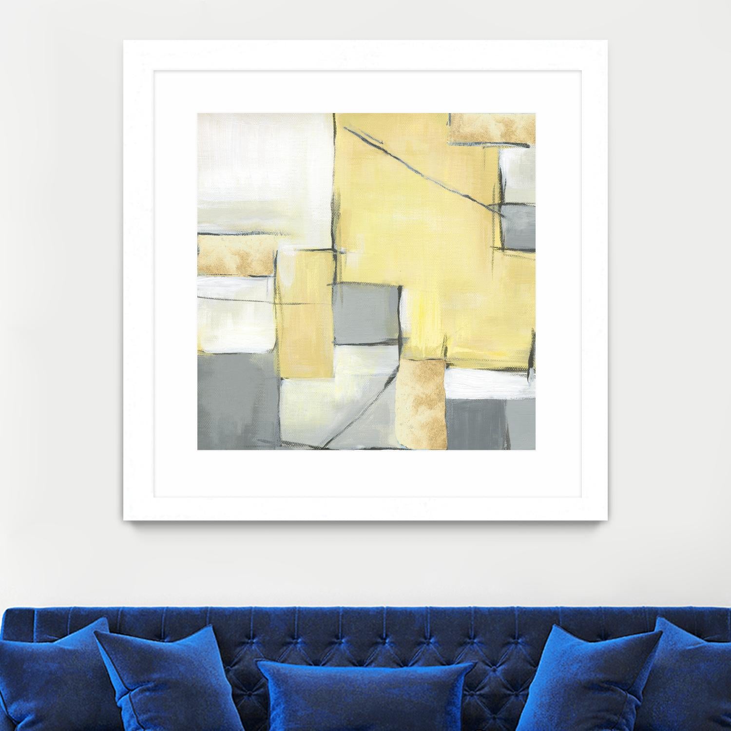 Golden Abstract II by Eva Watts on GIANT ART - white abstract