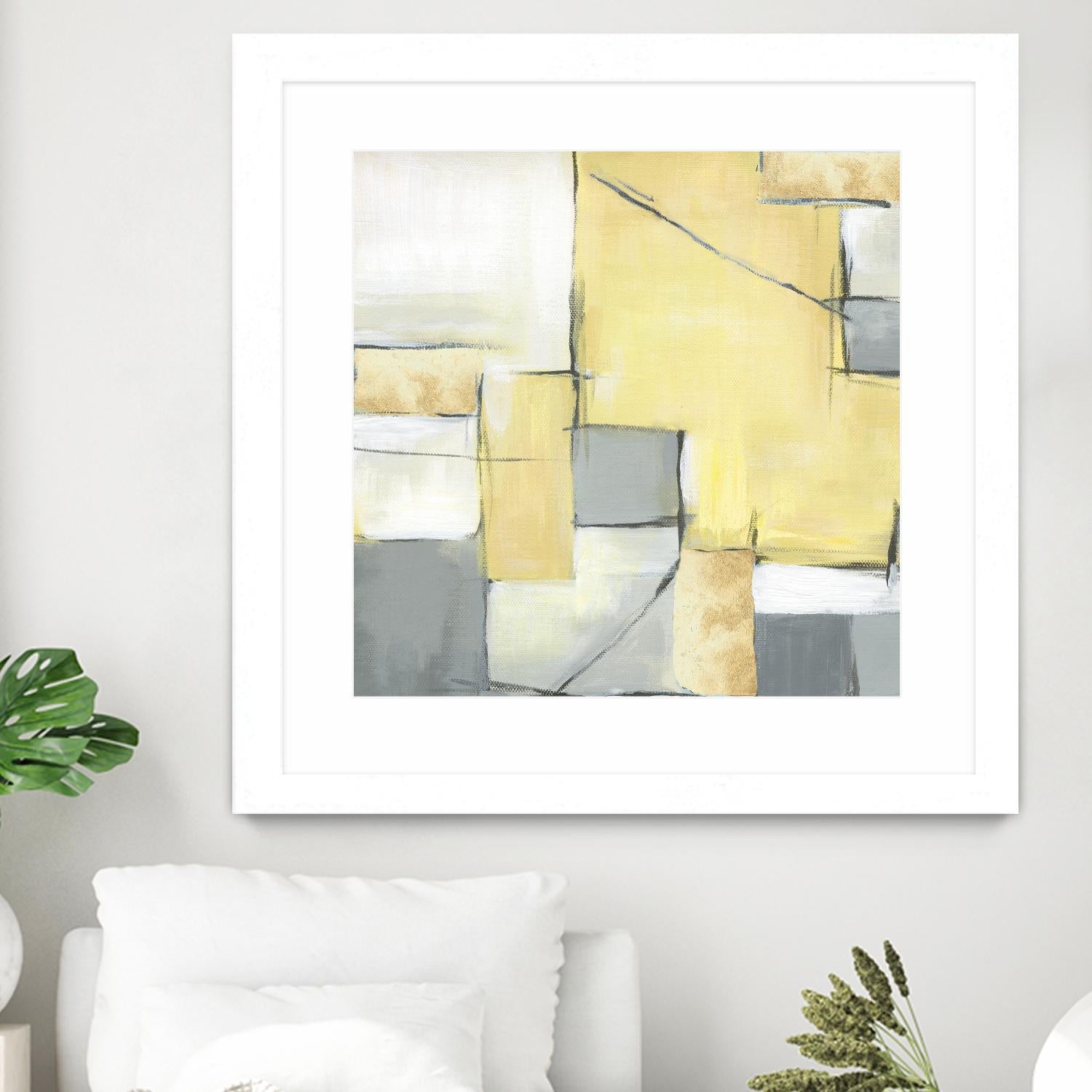 Golden Abstract II by Eva Watts on GIANT ART - white abstract
