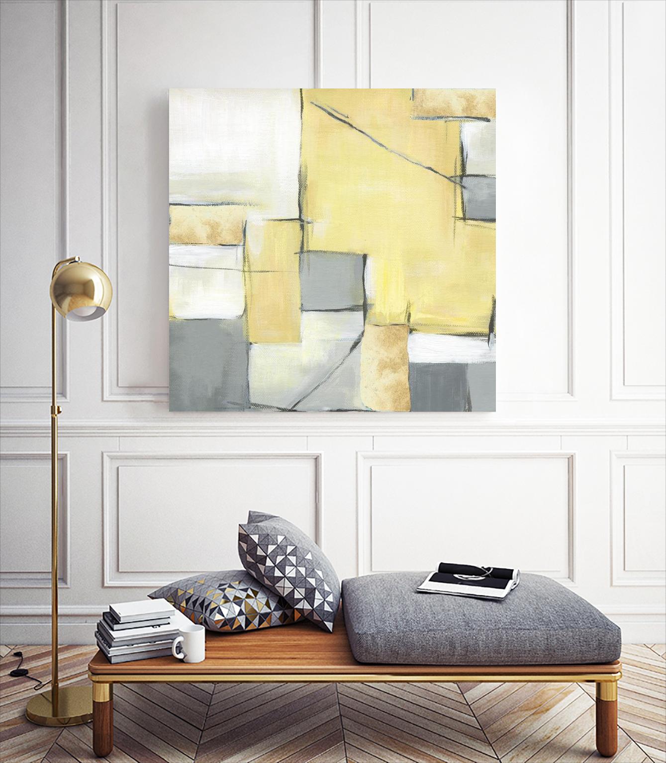 Golden Abstract II by Eva Watts on GIANT ART - white abstract