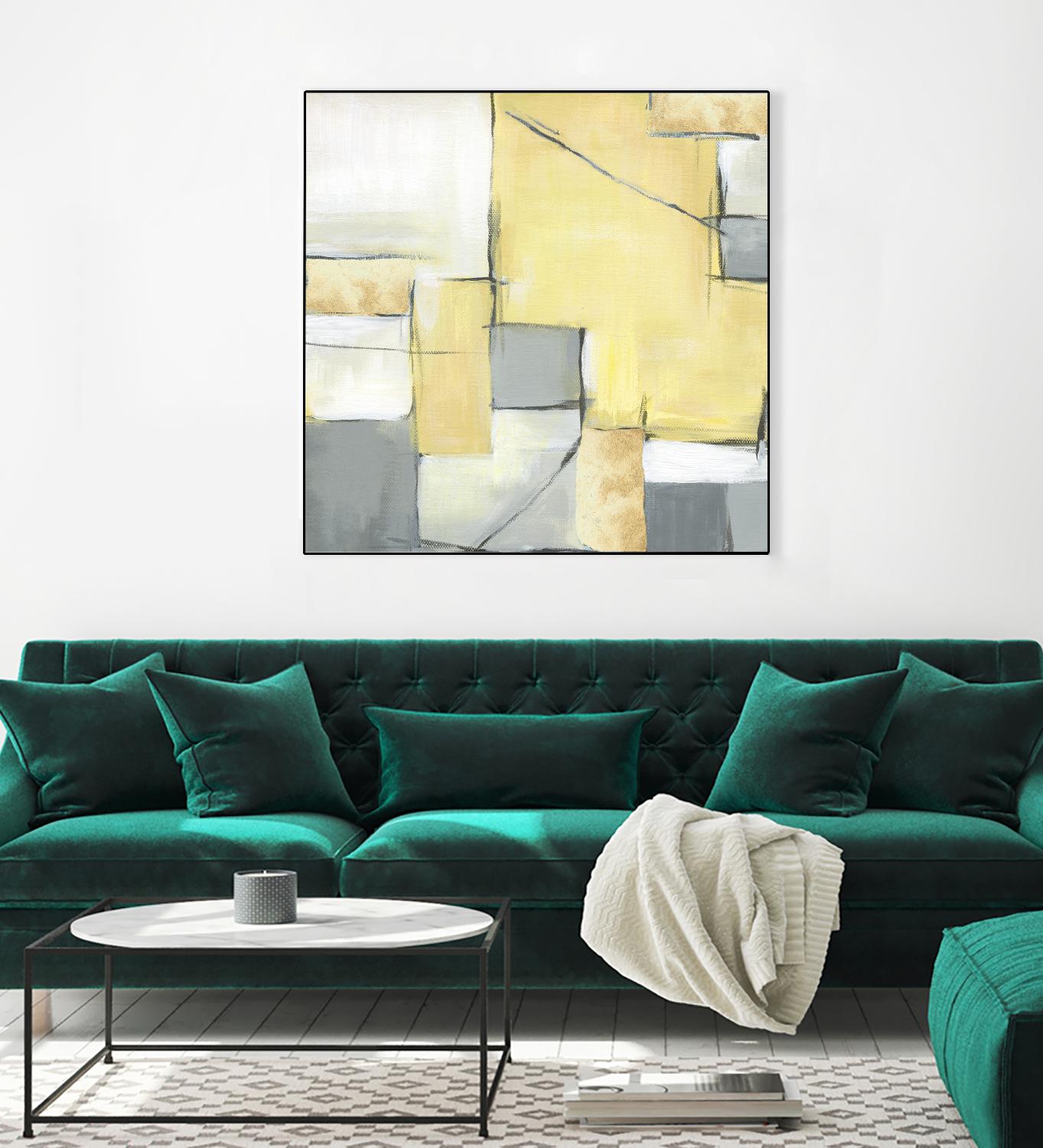 Golden Abstract II by Eva Watts on GIANT ART - white abstract