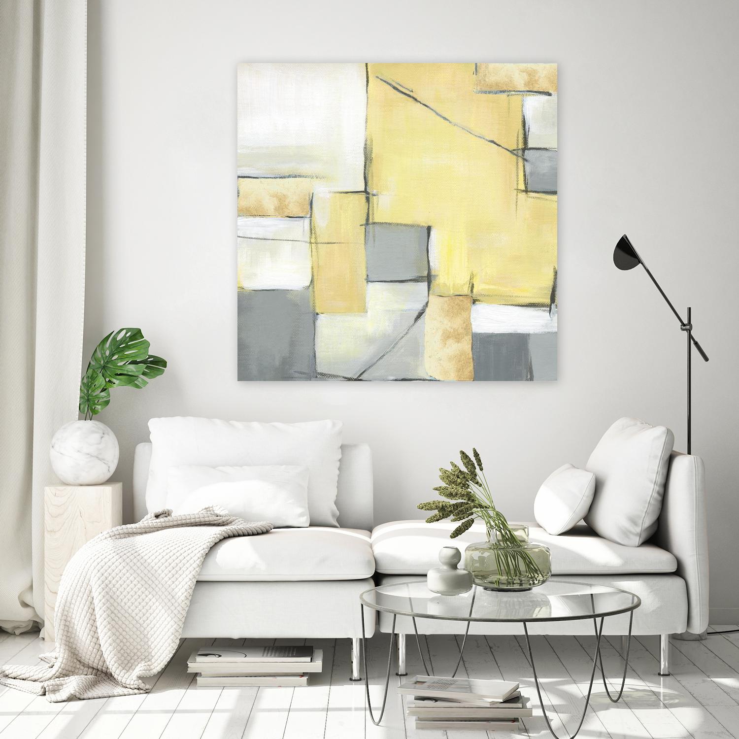 Golden Abstract II by Eva Watts on GIANT ART - white abstract