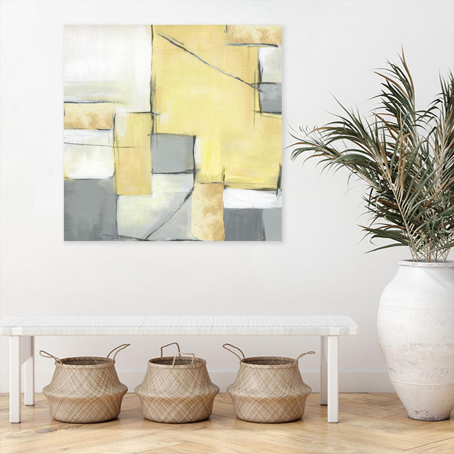 Golden Abstract II by Eva Watts on GIANT ART - white abstract