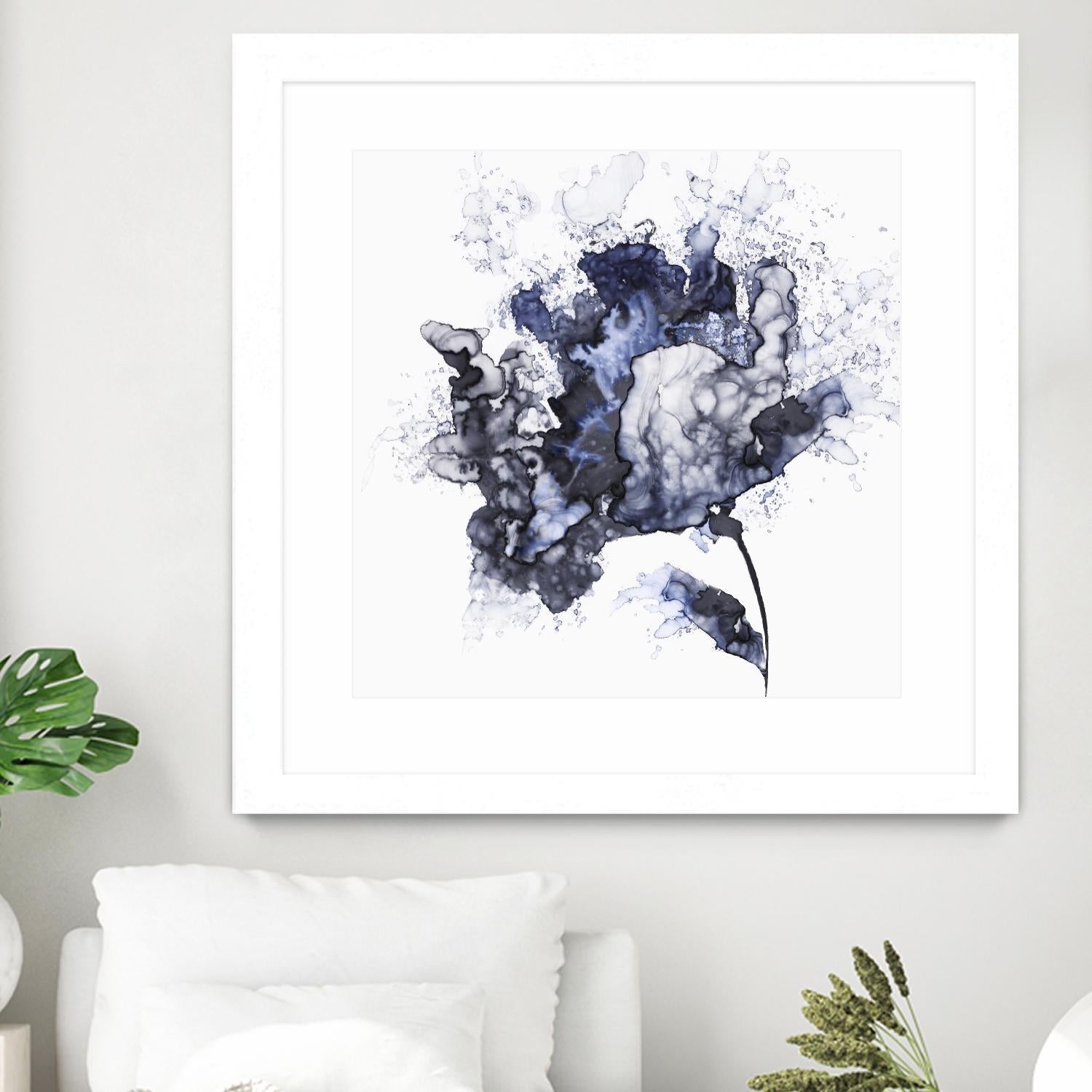Exploding Leaf by Eva Watts on GIANT ART - white abstract