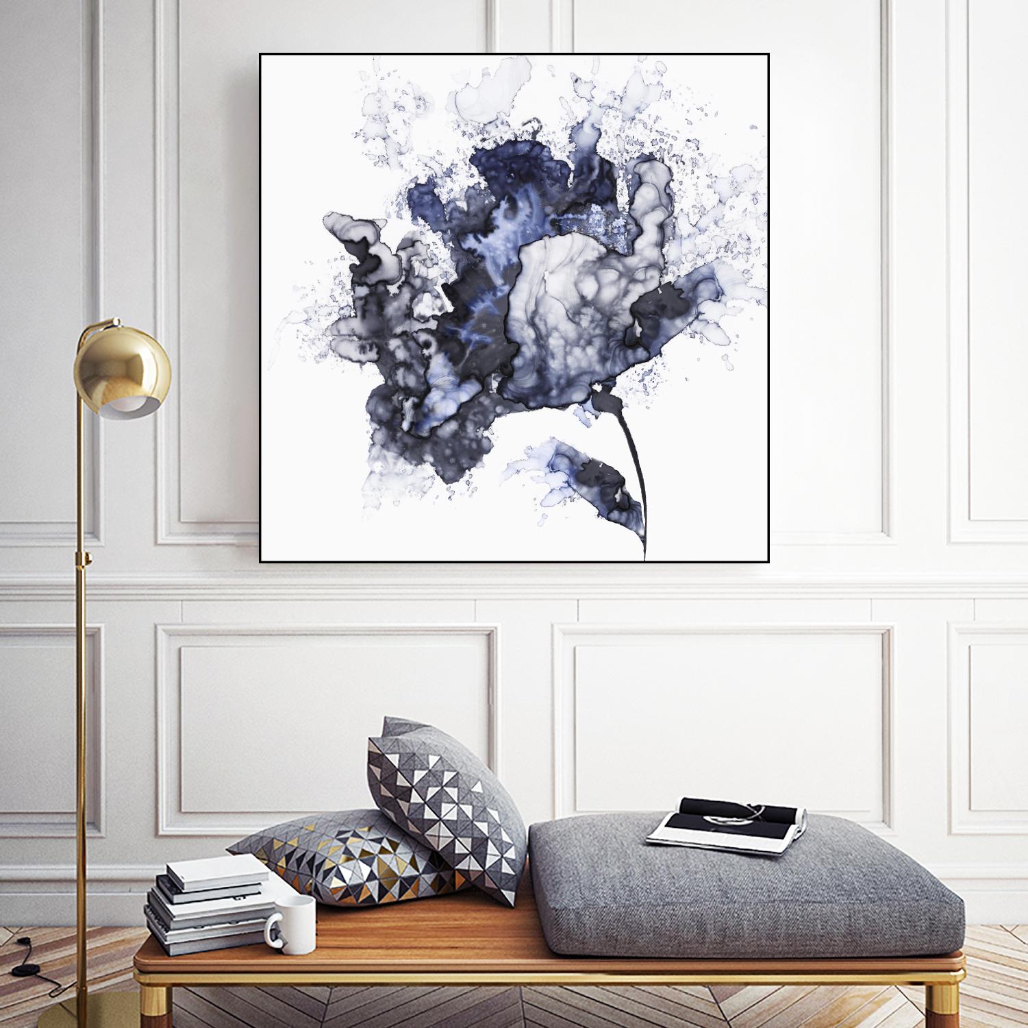 Exploding Leaf by Eva Watts on GIANT ART - white abstract