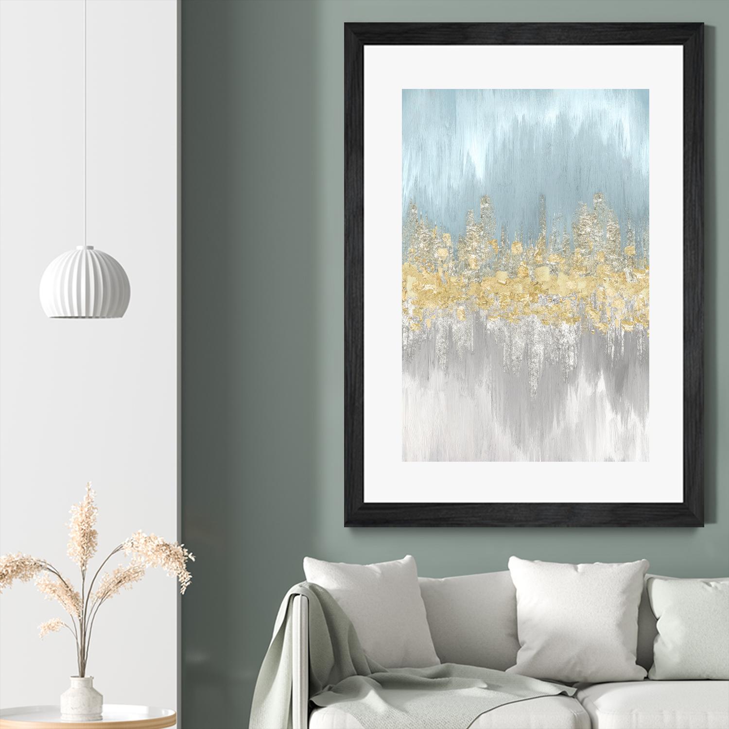 Neutral Wave Lenghts II by Eva Watts on GIANT ART - gold abstract