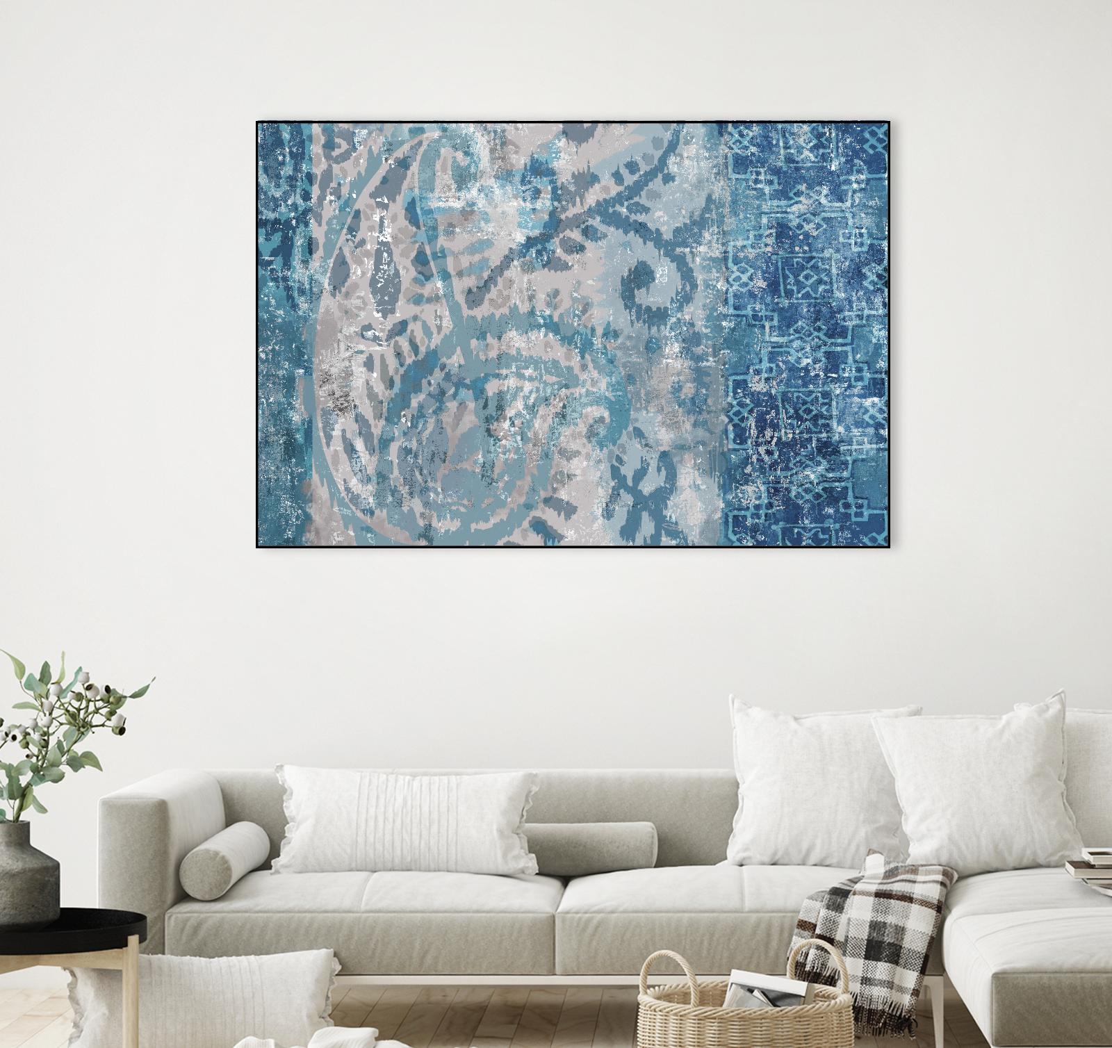 Blue Abstract Elegance I by Eva Watts on GIANT ART - blue abstract