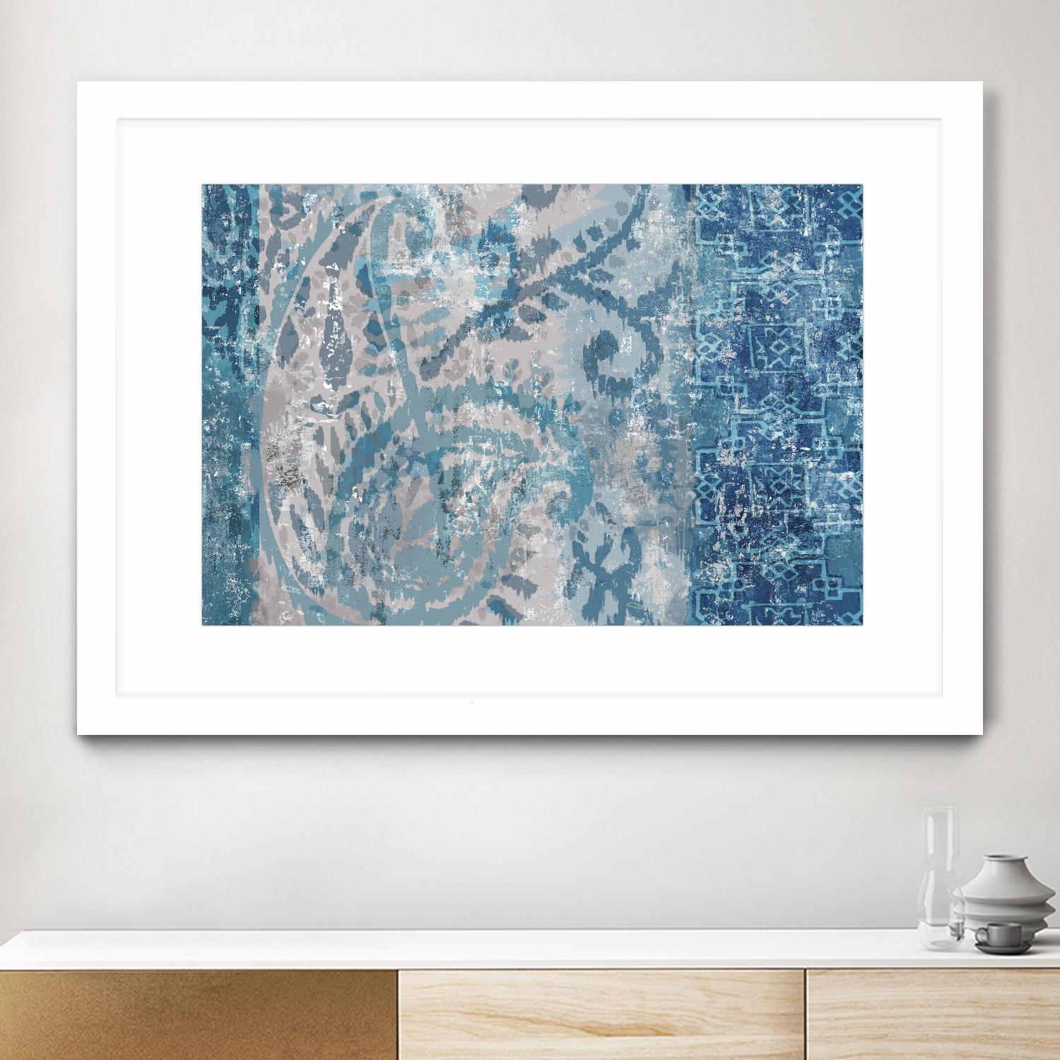 Blue Abstract Elegance I by Eva Watts on GIANT ART - blue abstract
