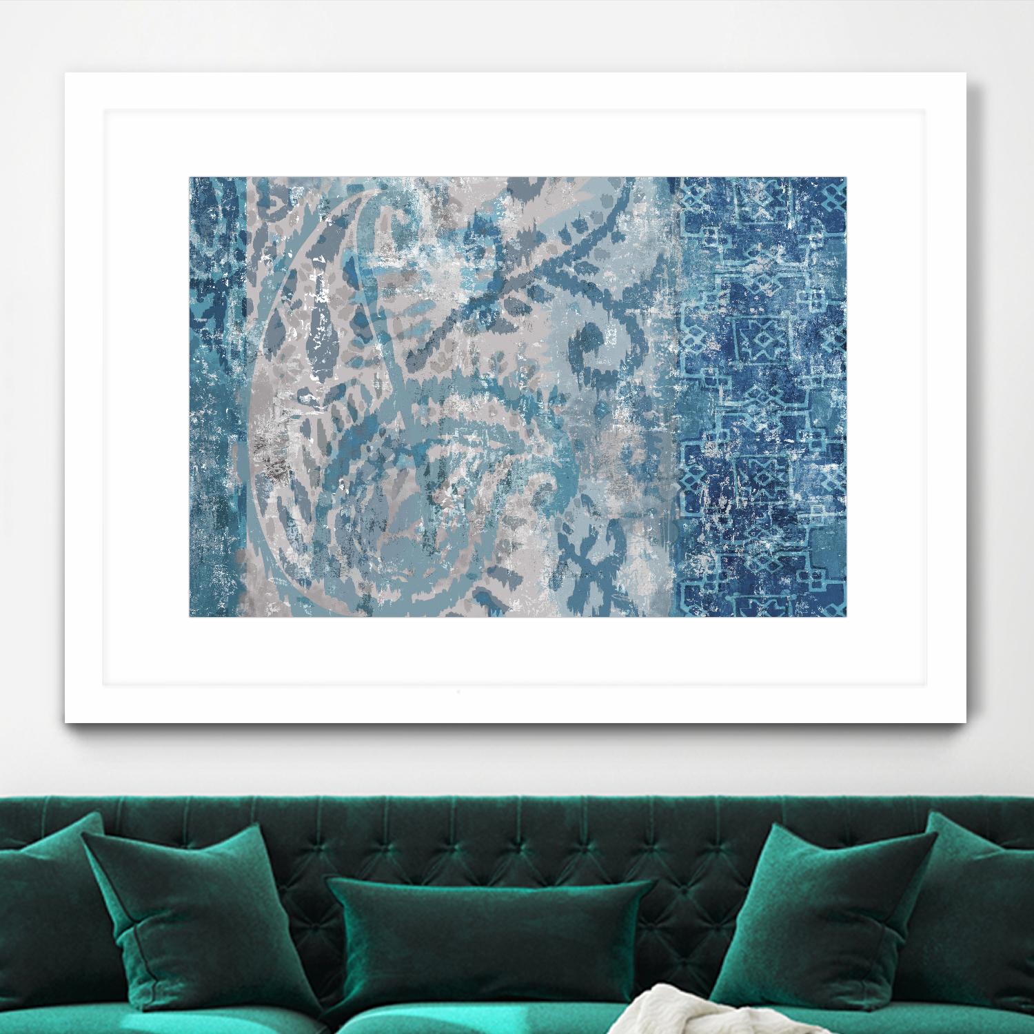 Blue Abstract Elegance I by Eva Watts on GIANT ART - blue abstract