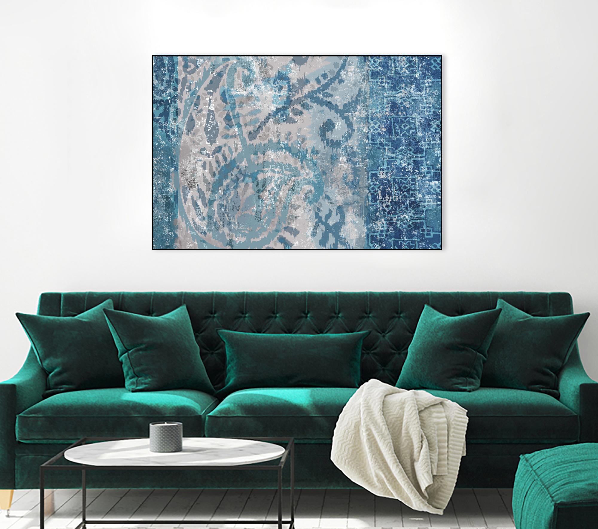 Blue Abstract Elegance I by Eva Watts on GIANT ART - blue abstract