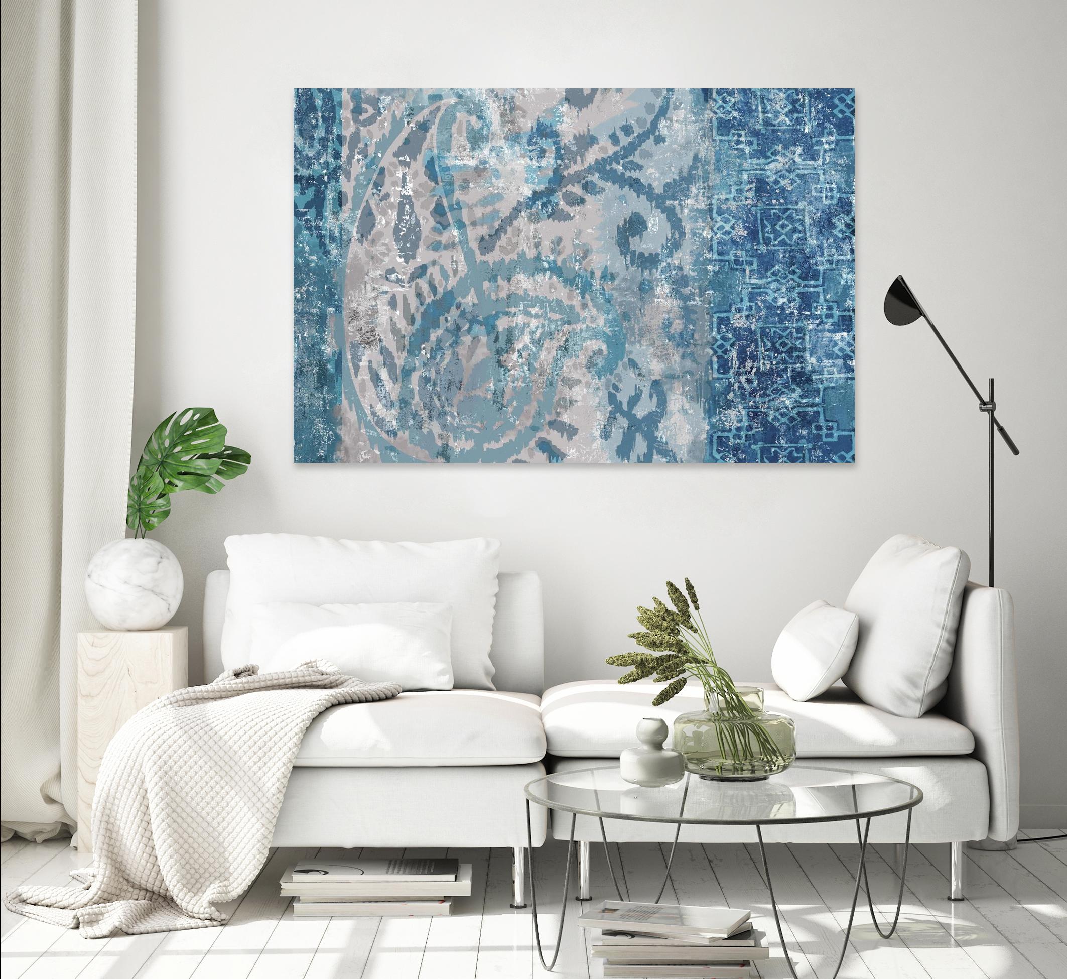 Blue Abstract Elegance I by Eva Watts on GIANT ART - blue abstract