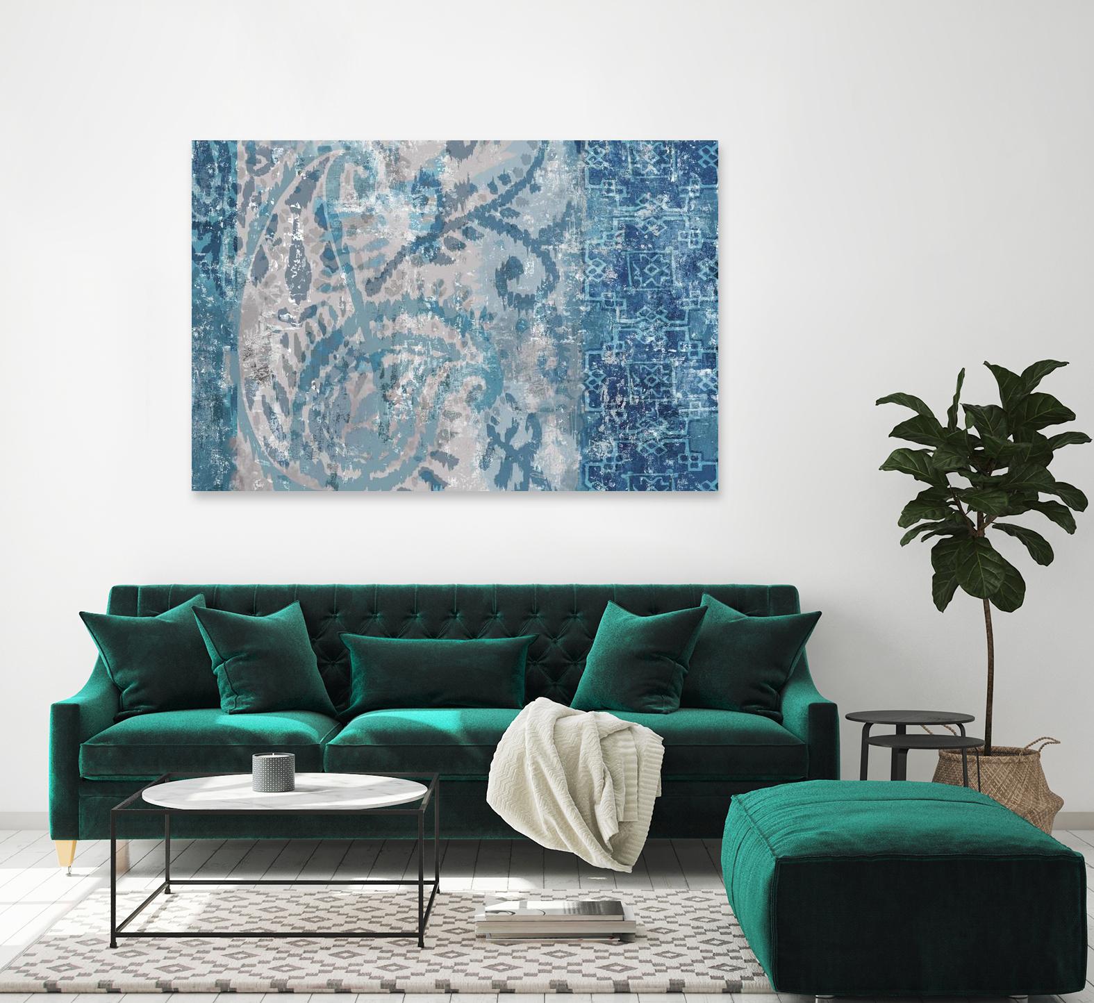 Blue Abstract Elegance I by Eva Watts on GIANT ART - blue abstract