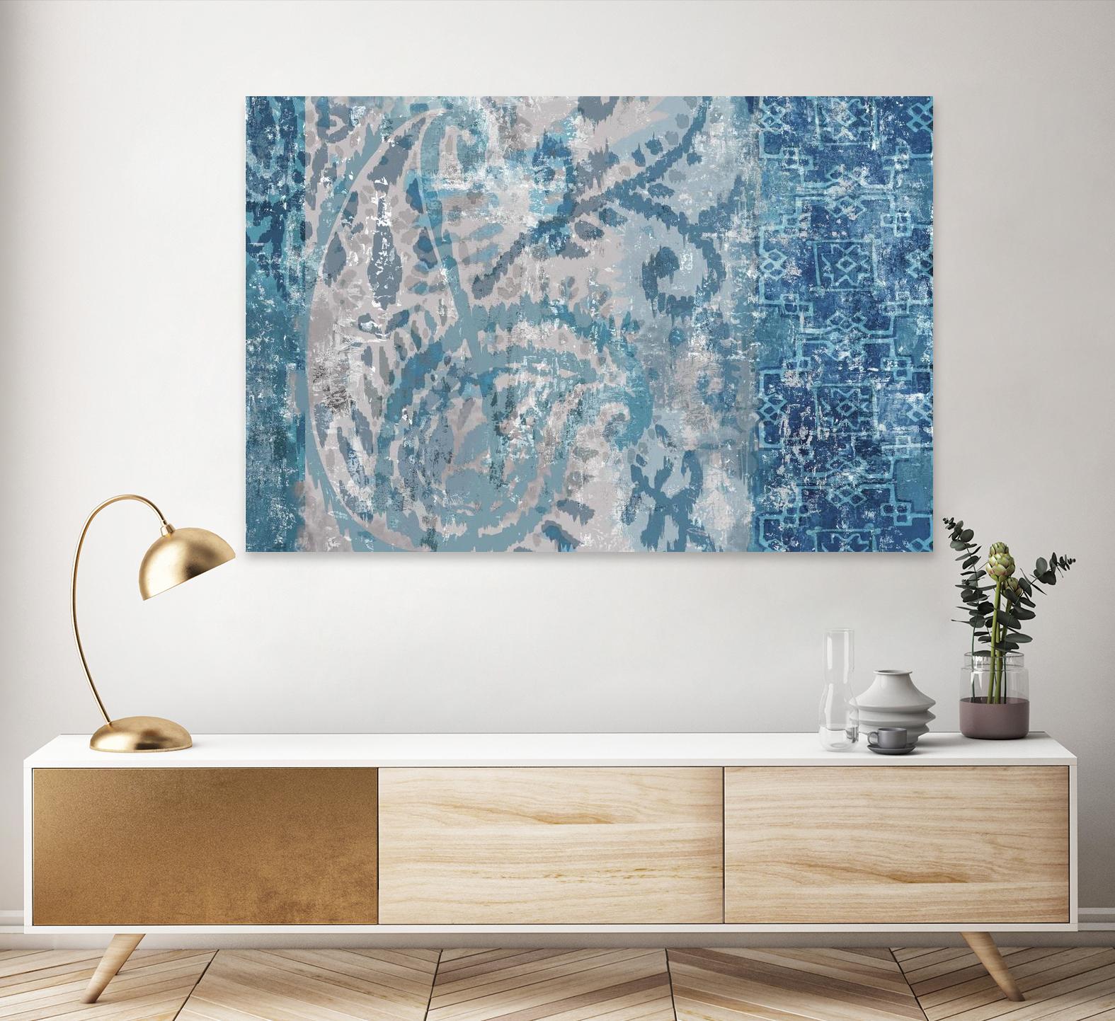 Blue Abstract Elegance I by Eva Watts on GIANT ART - blue abstract