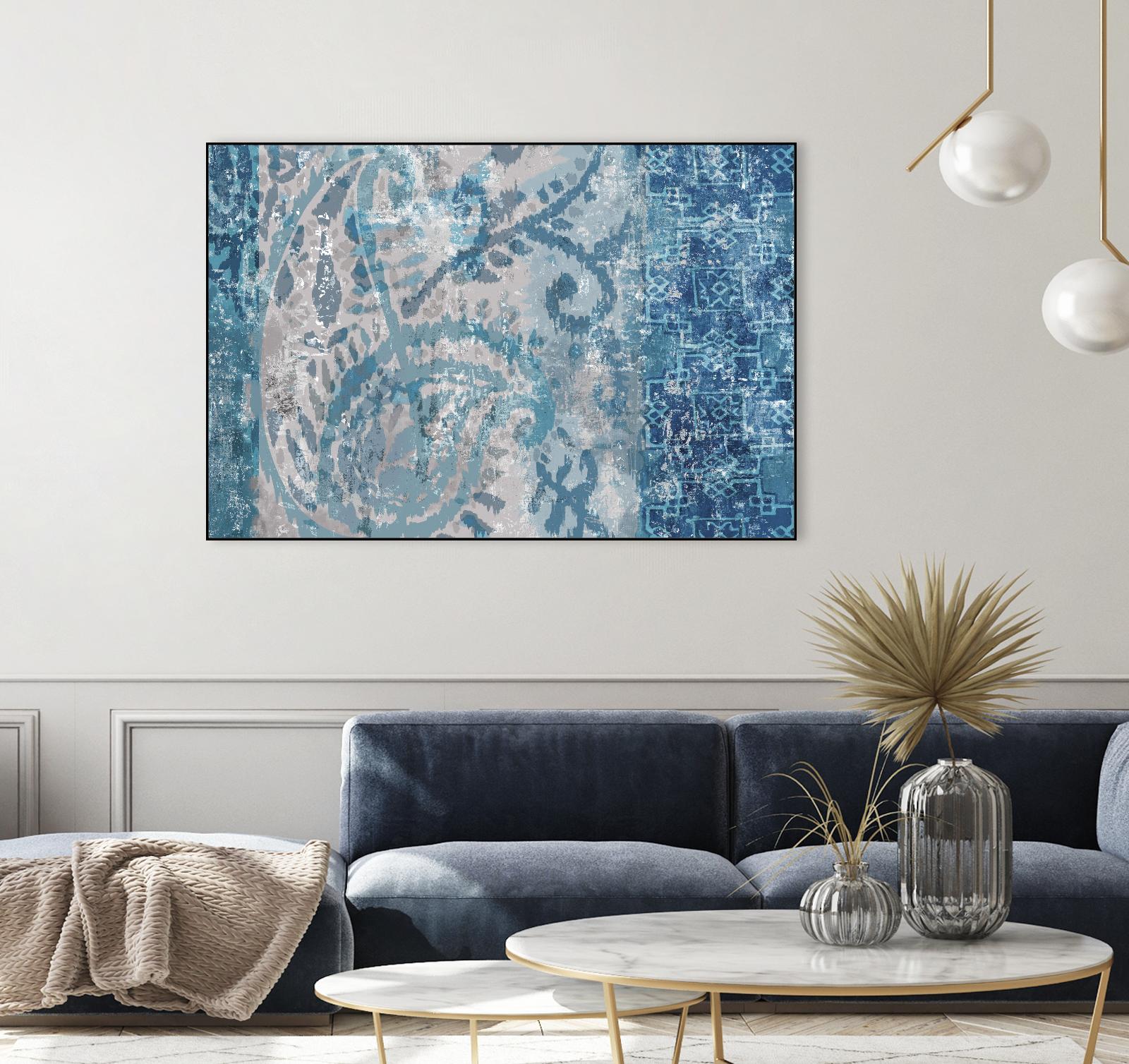 Blue Abstract Elegance I by Eva Watts on GIANT ART - blue abstract