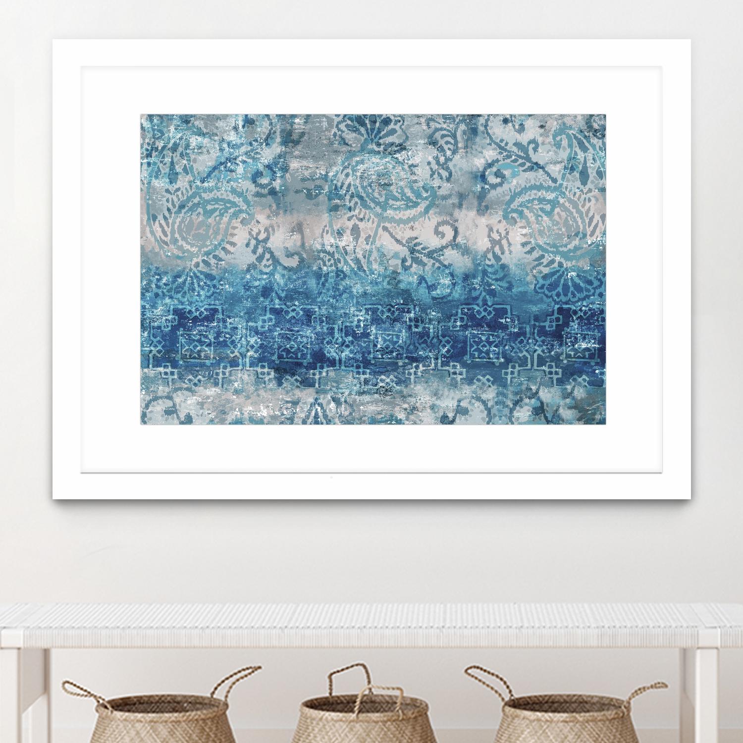 Blue Abstract Elegance II by Eva Watts on GIANT ART - white abstract