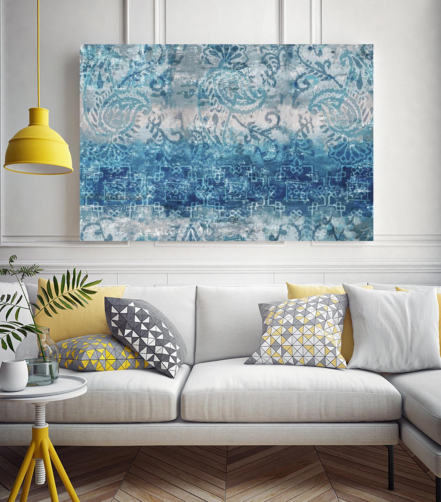 Blue Abstract Elegance II by Eva Watts on GIANT ART - white abstract