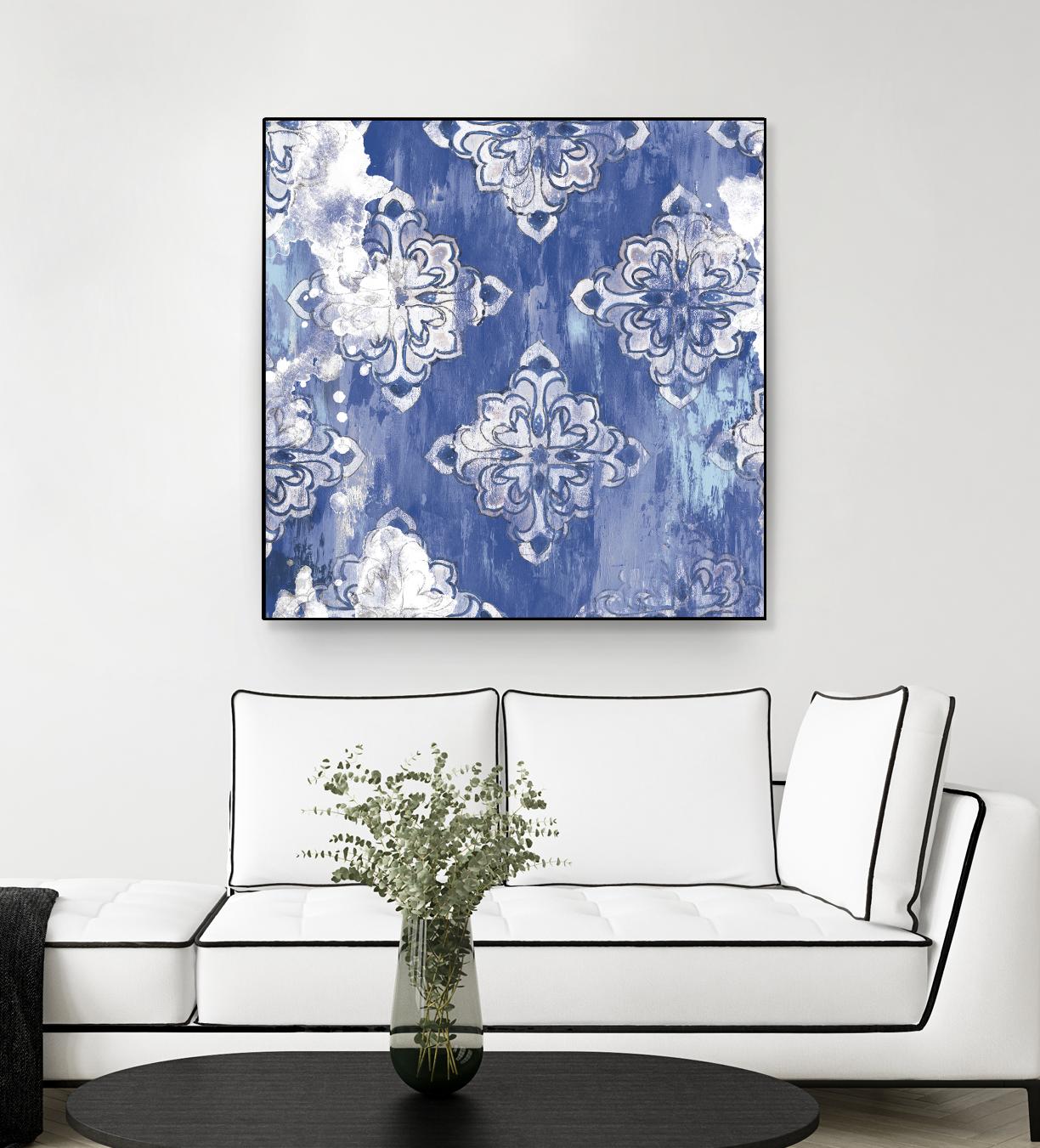 Blue Ex I by Eva Watts on GIANT ART - white abstract