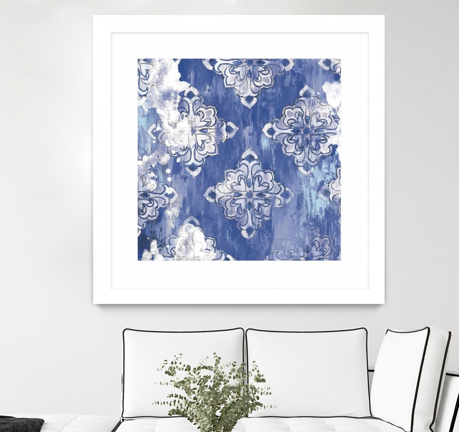Blue Ex I by Eva Watts on GIANT ART - white abstract