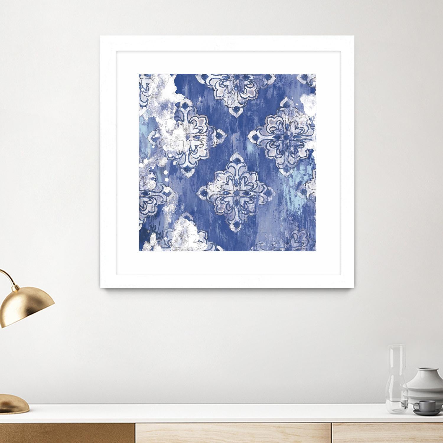 Blue Ex I by Eva Watts on GIANT ART - white abstract