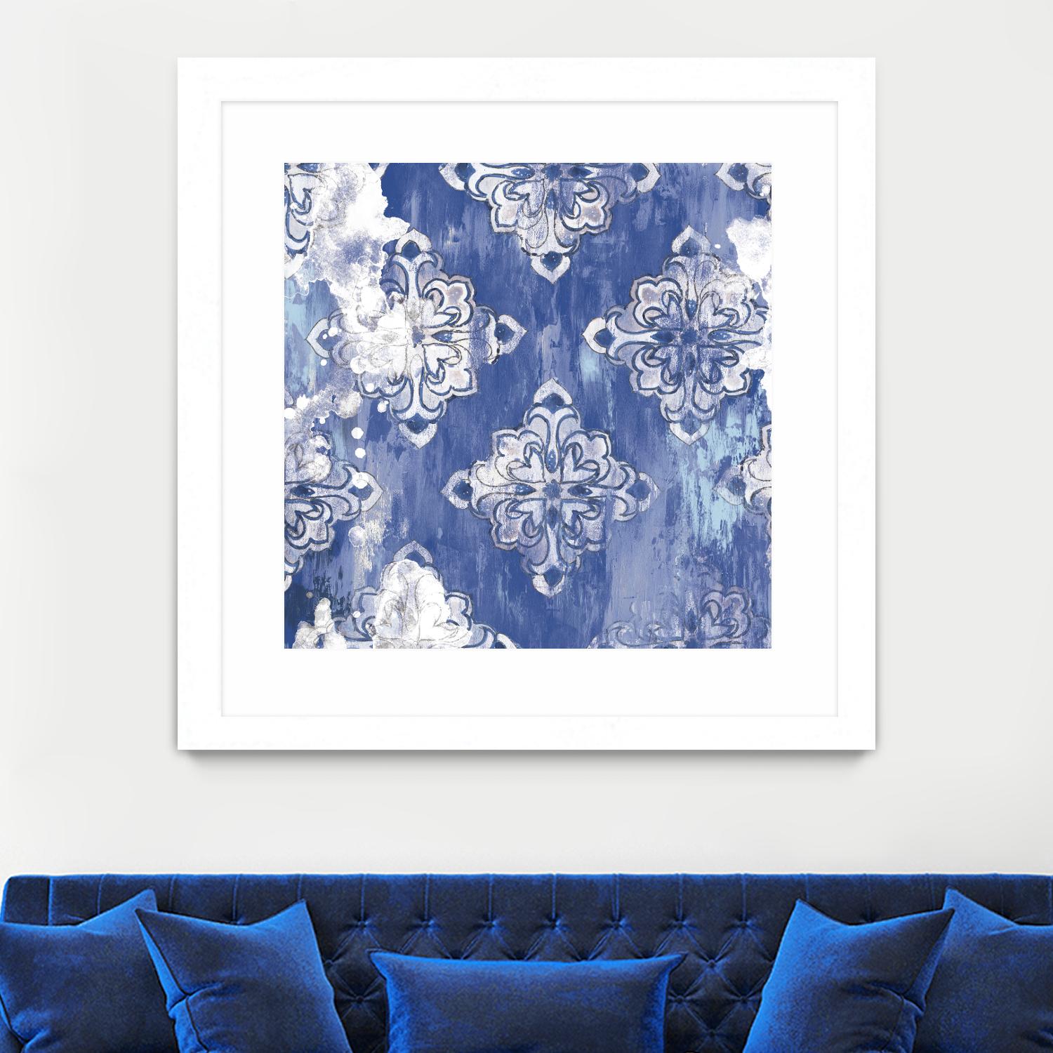 Blue Ex I by Eva Watts on GIANT ART - white abstract