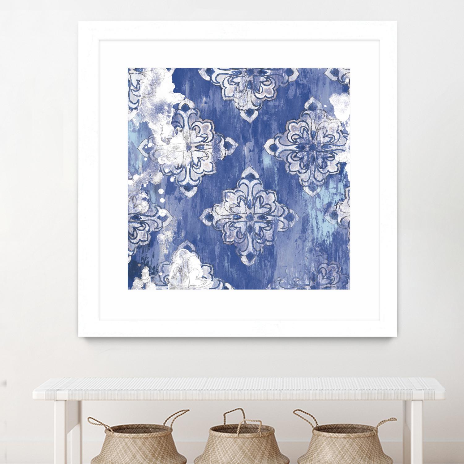 Blue Ex I by Eva Watts on GIANT ART - white abstract