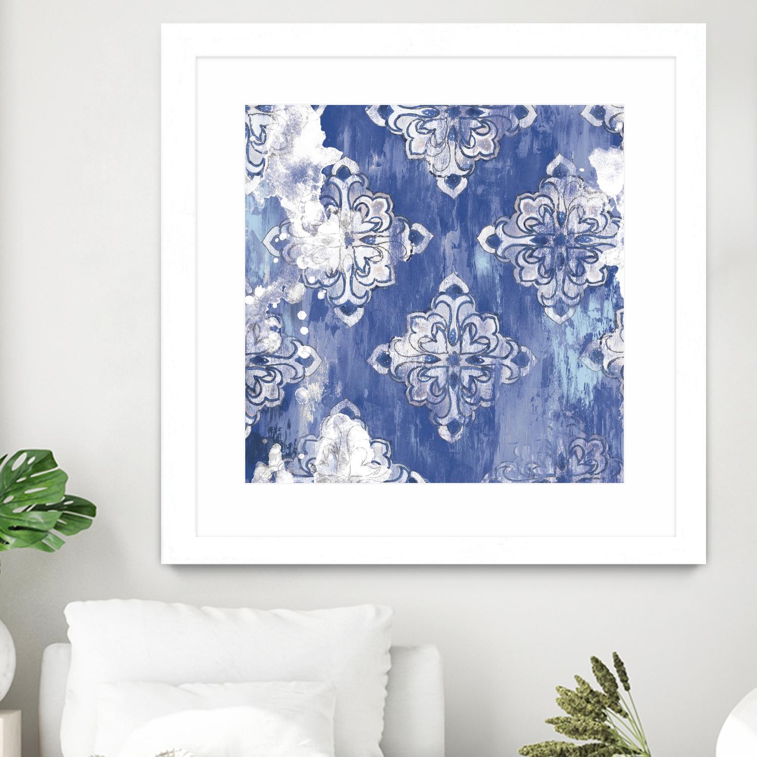 Blue Ex I by Eva Watts on GIANT ART - white abstract