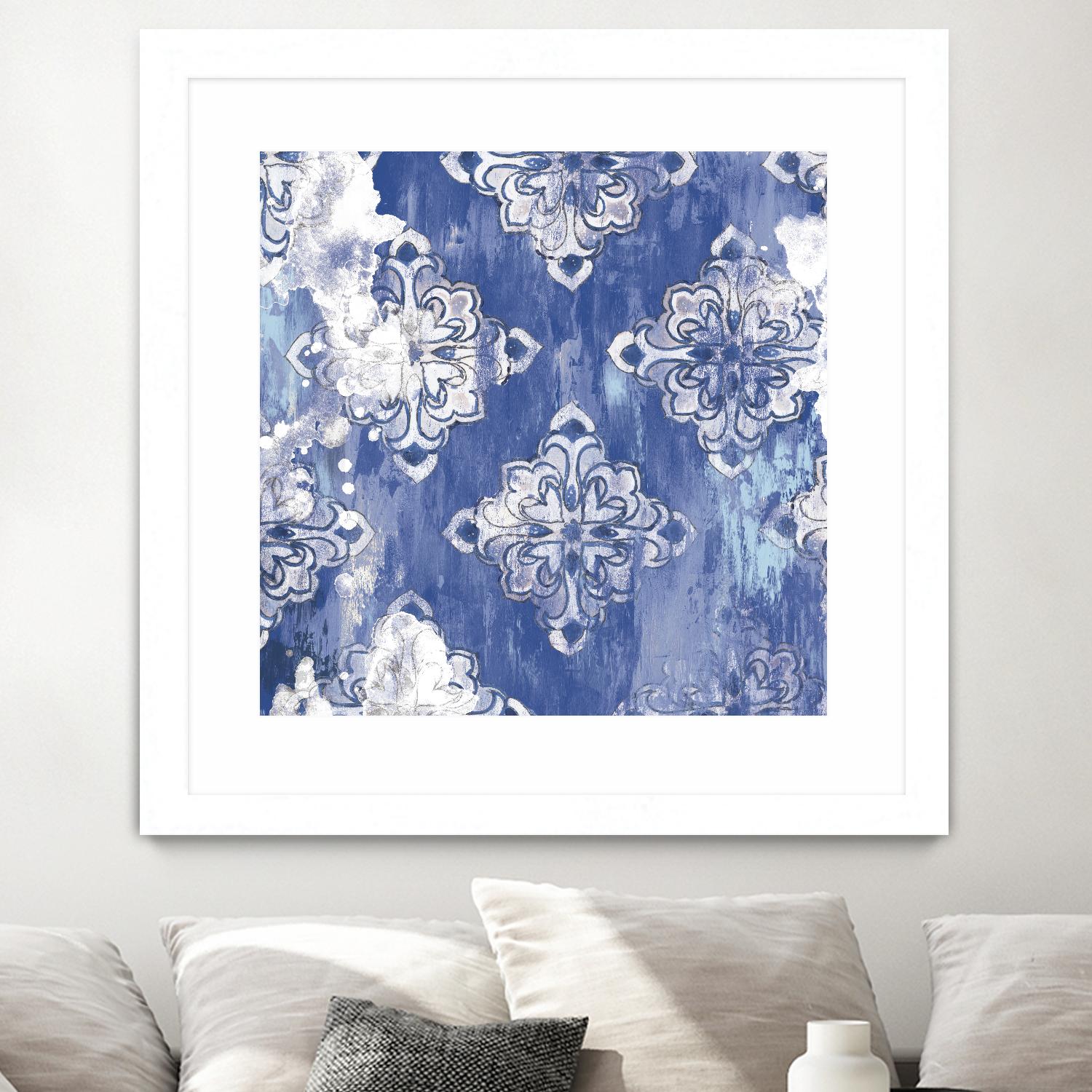 Blue Ex I by Eva Watts on GIANT ART - white abstract