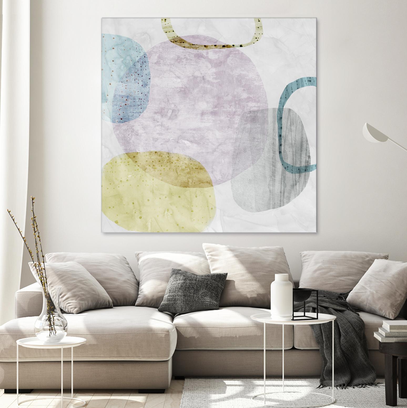 Around the Stone II by Eva Watts on GIANT ART - white abstract