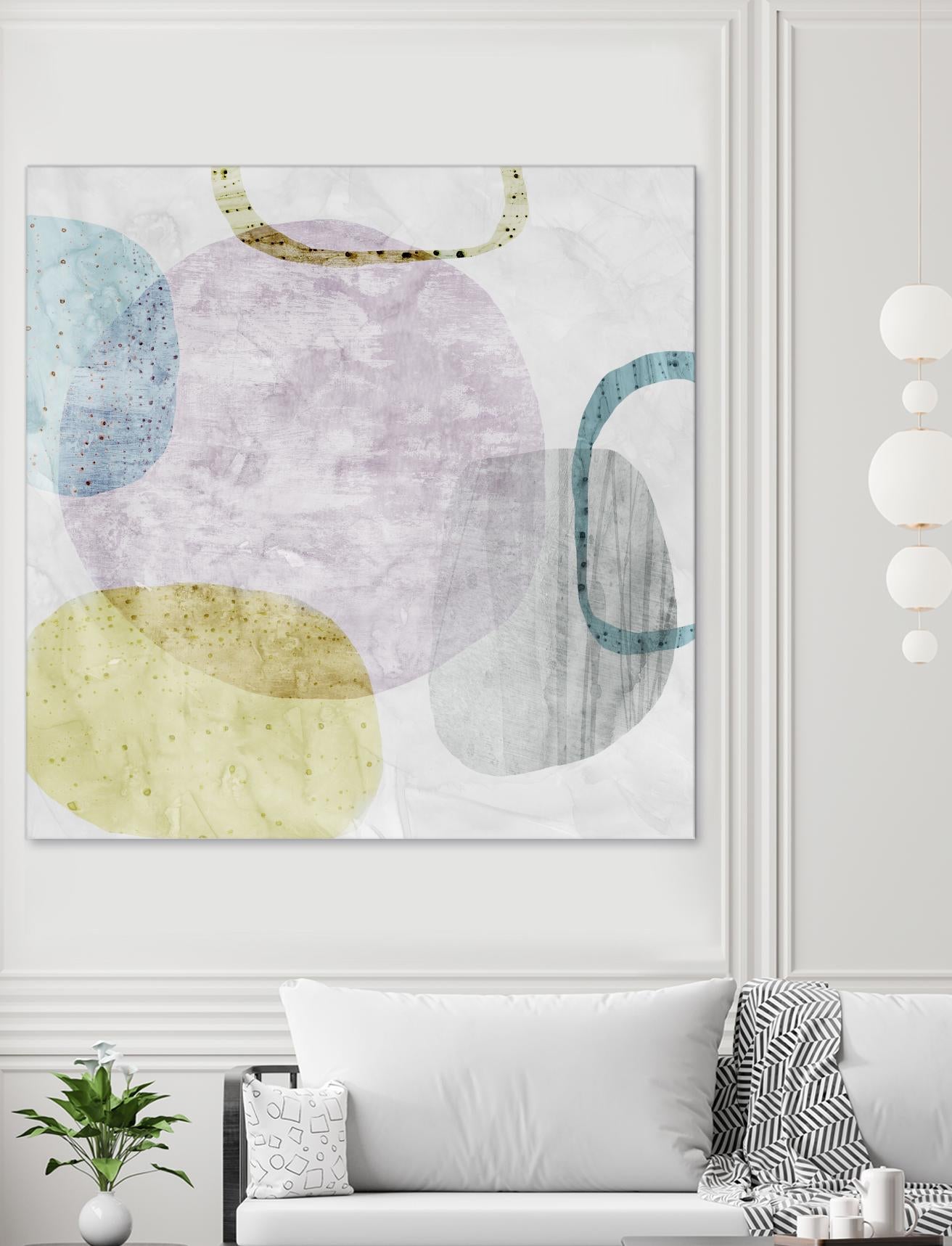 Around the Stone II by Eva Watts on GIANT ART - white abstract