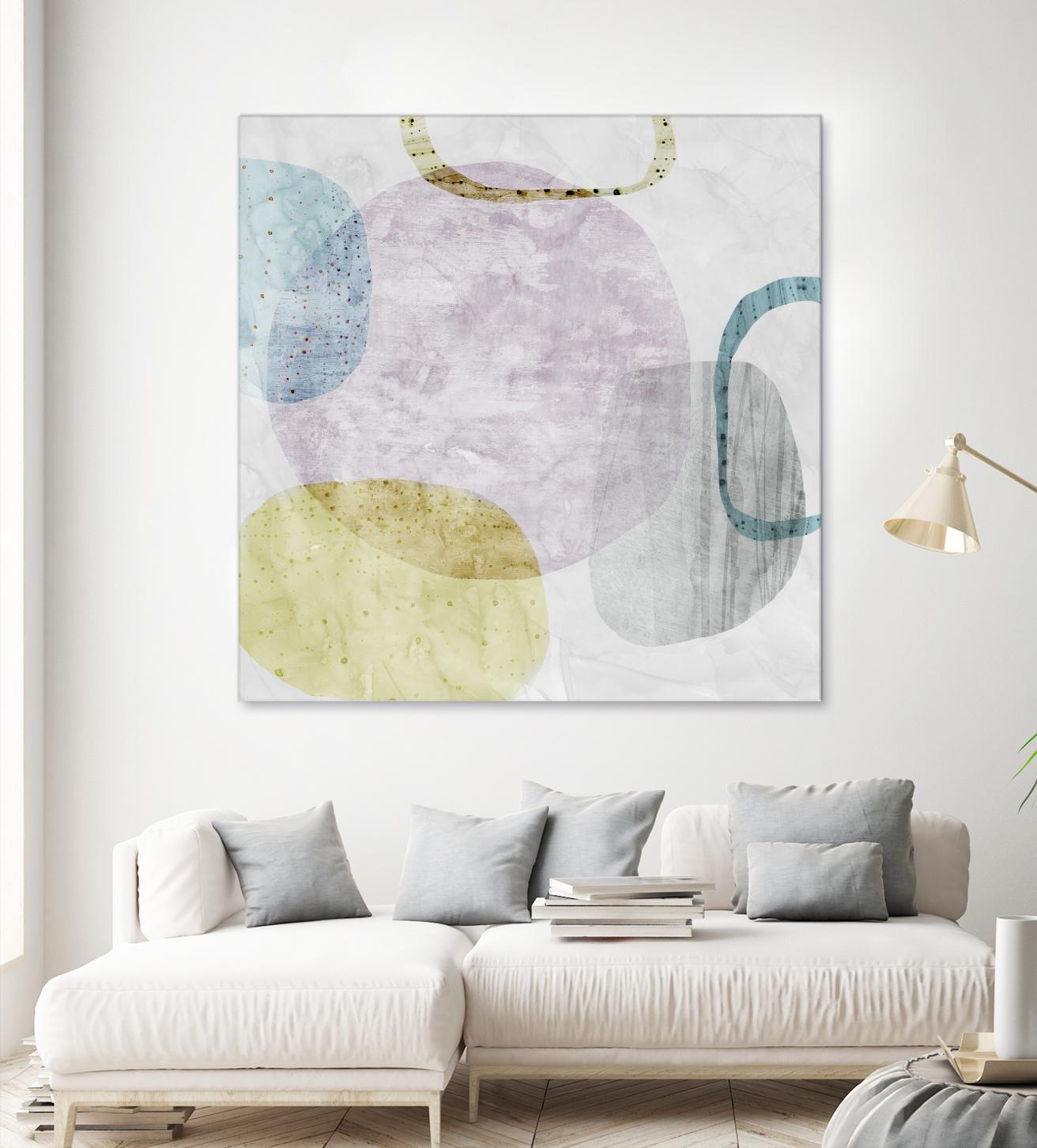 Around the Stone II by Eva Watts on GIANT ART - white abstract