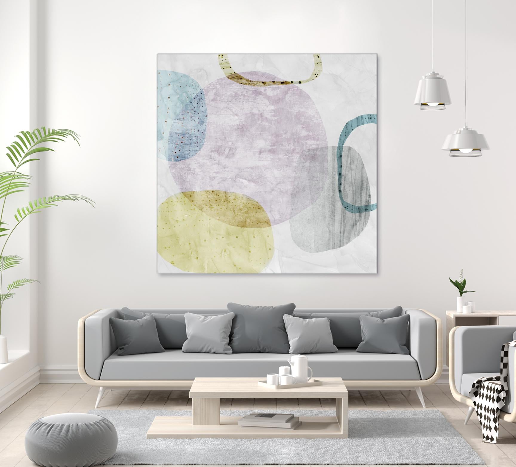 Around the Stone II by Eva Watts on GIANT ART - white abstract