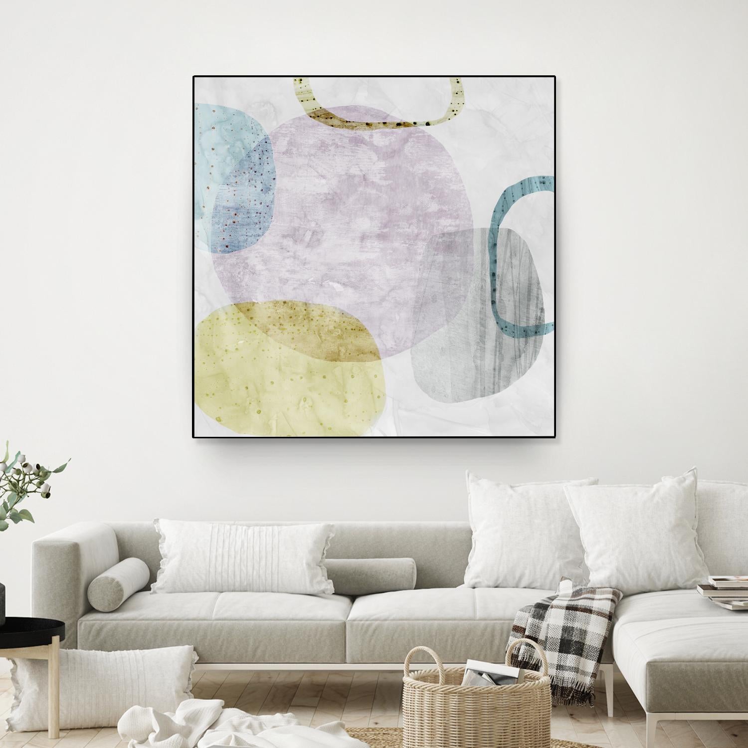Around the Stone II by Eva Watts on GIANT ART - white abstract