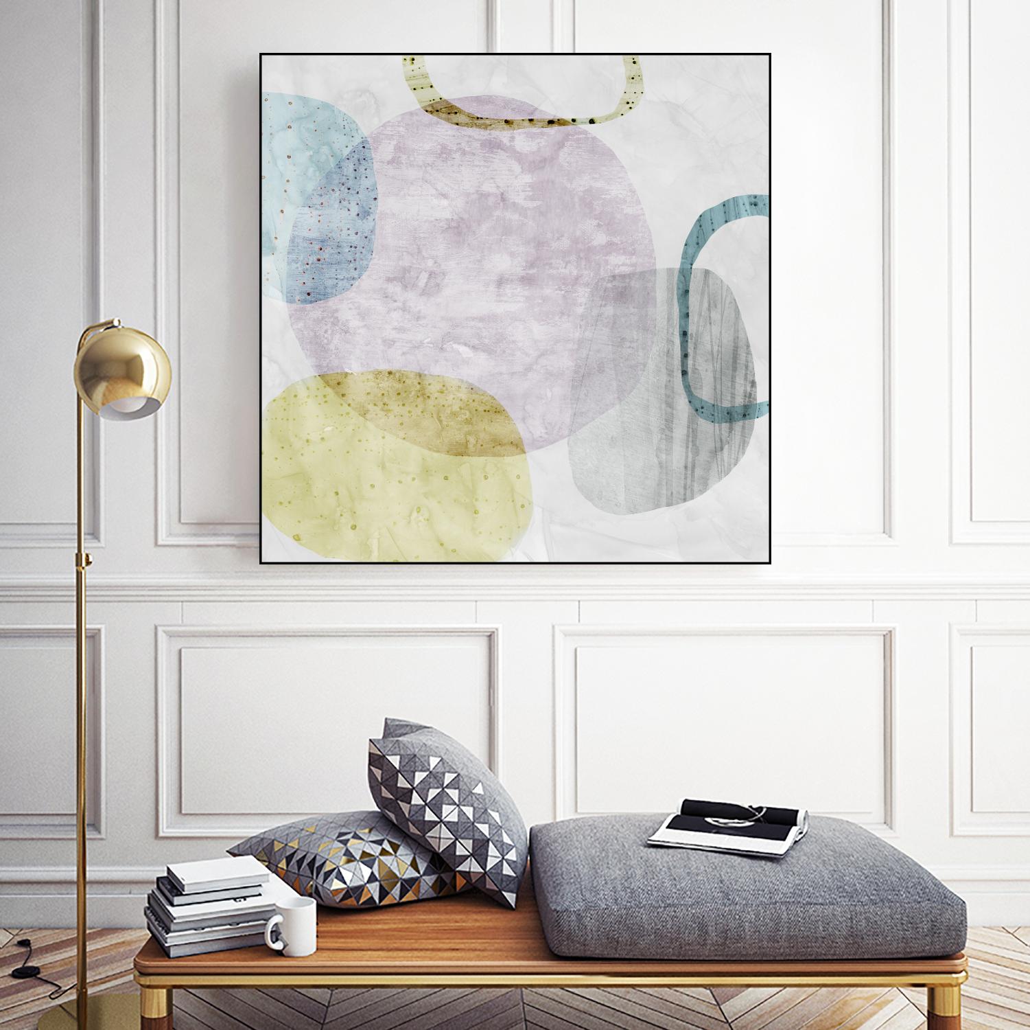 Around the Stone II by Eva Watts on GIANT ART - white abstract