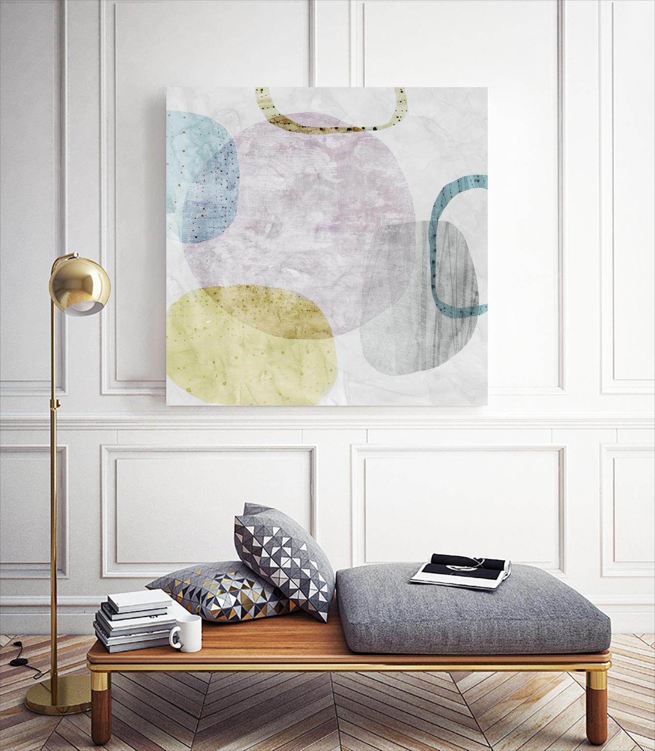 Around the Stone II by Eva Watts on GIANT ART - white abstract