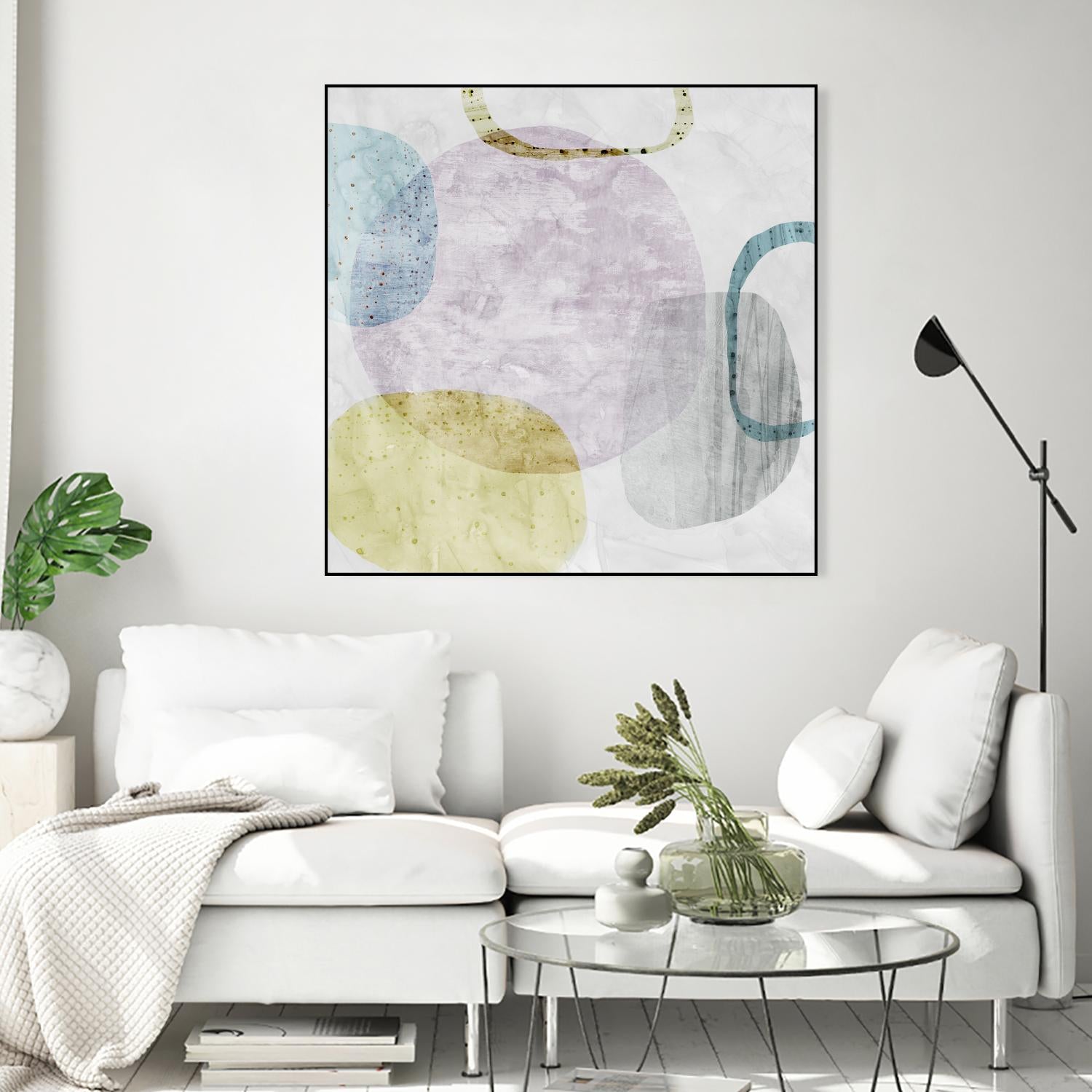 Around the Stone II by Eva Watts on GIANT ART - white abstract
