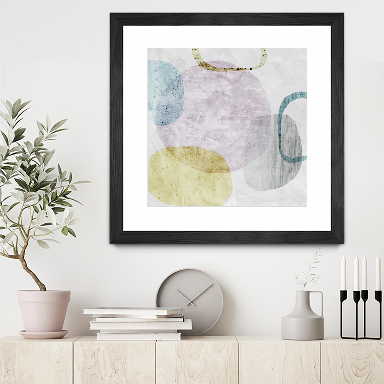 Around the Stone II by Eva Watts on GIANT ART - white abstract