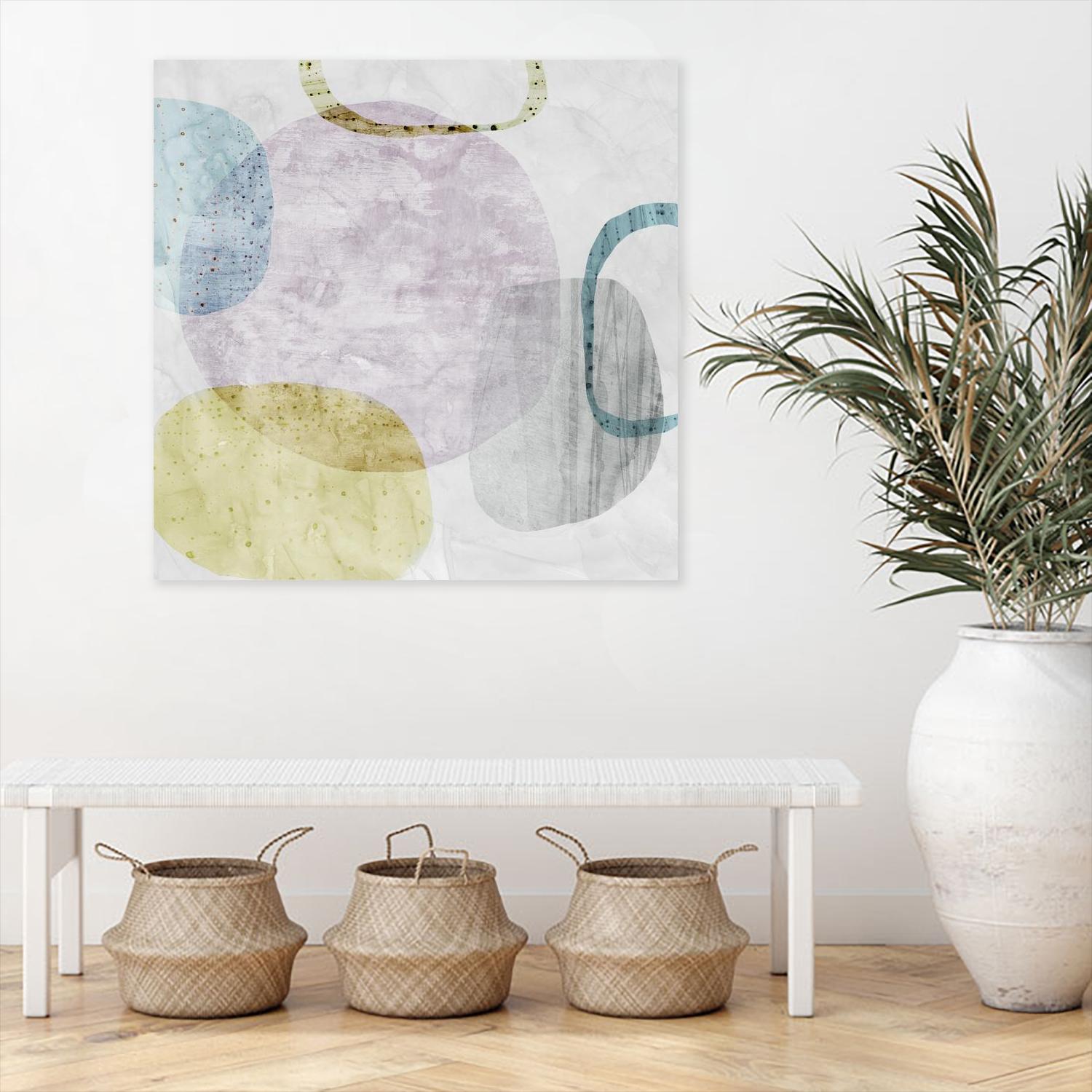 Around the Stone II by Eva Watts on GIANT ART - white abstract