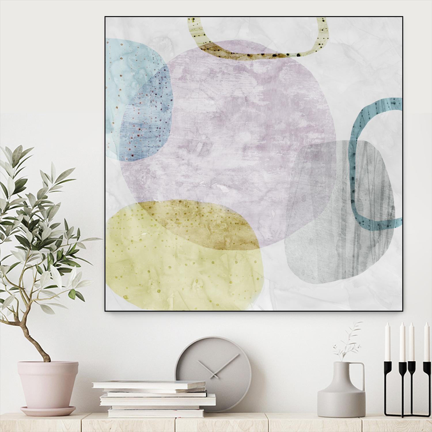 Around the Stone II by Eva Watts on GIANT ART - white abstract