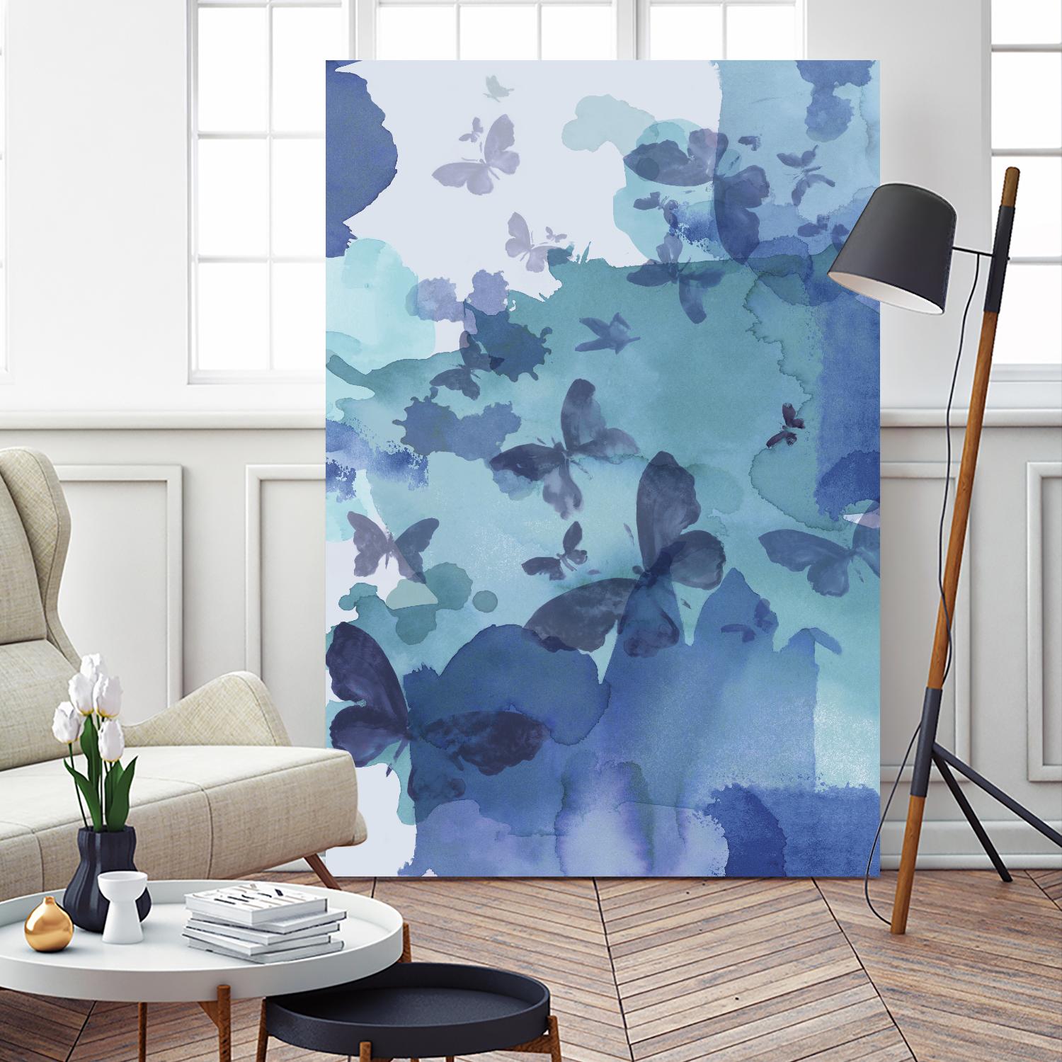 Tides I by Eva Watts on GIANT ART - cyan wildlife