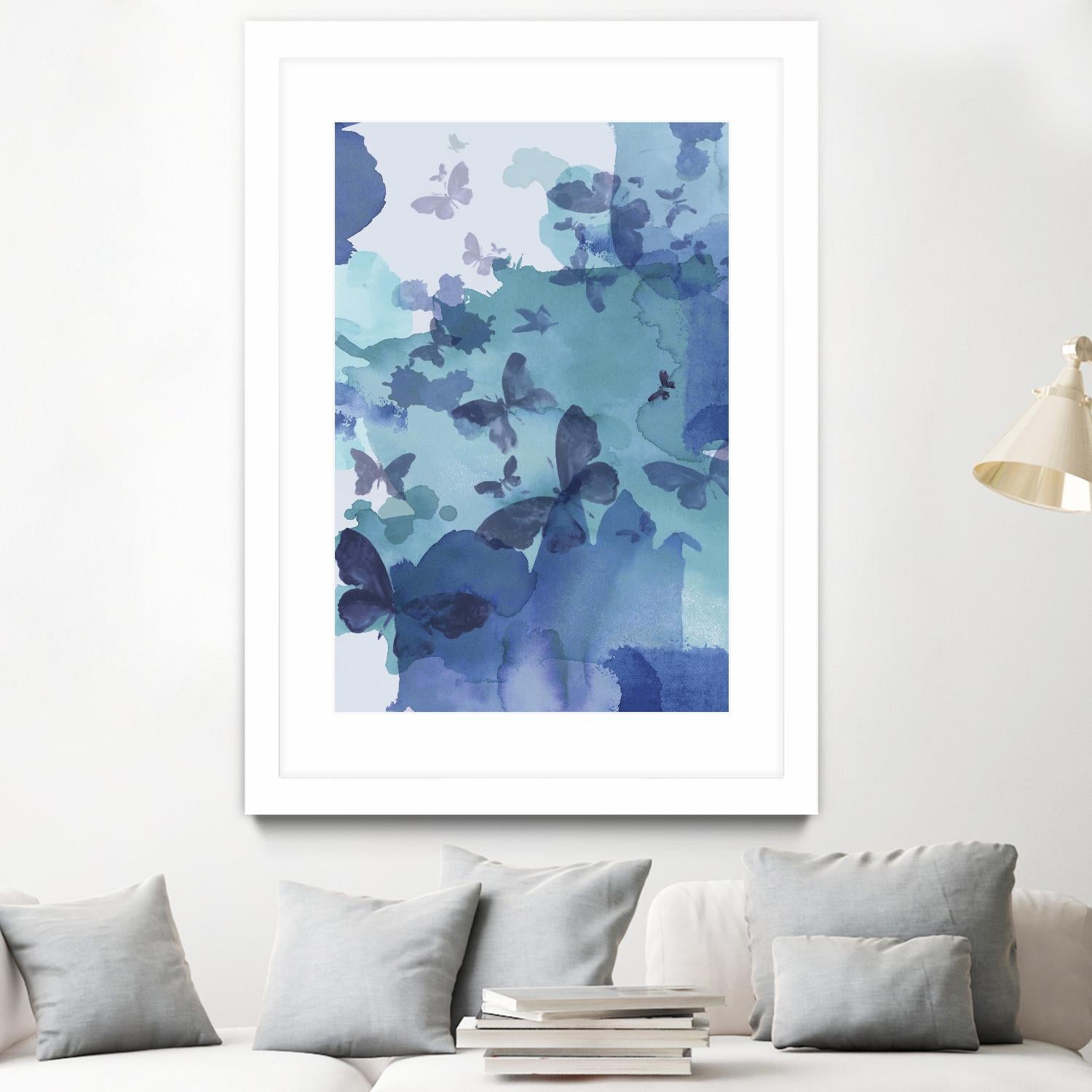 Tides I by Eva Watts on GIANT ART - cyan wildlife