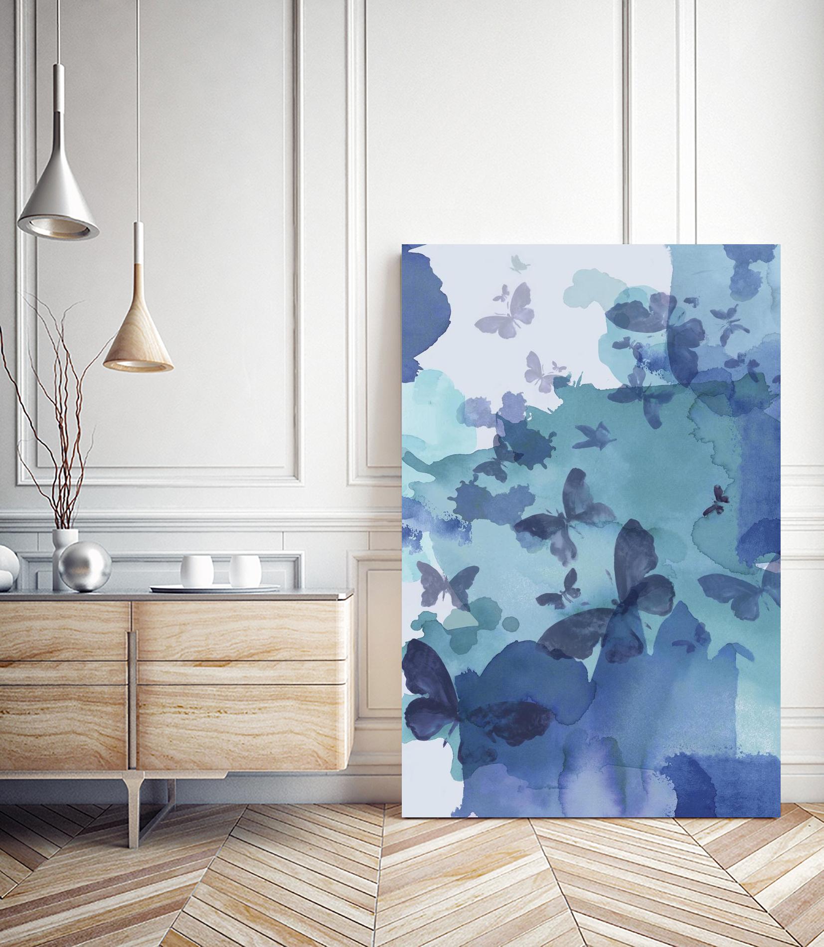 Tides I by Eva Watts on GIANT ART - cyan wildlife