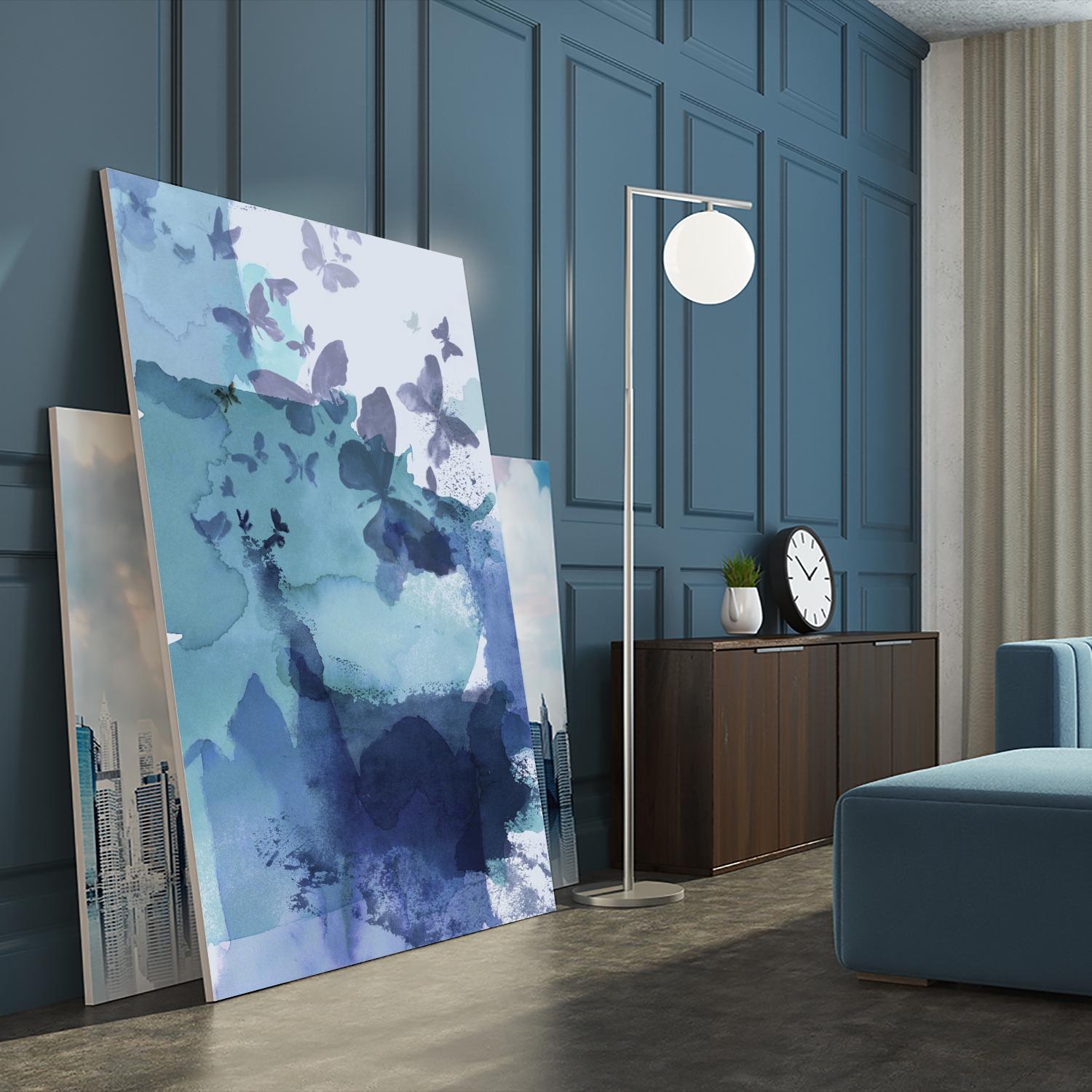 Tides II by Eva Watts on GIANT ART - cyan wildlife