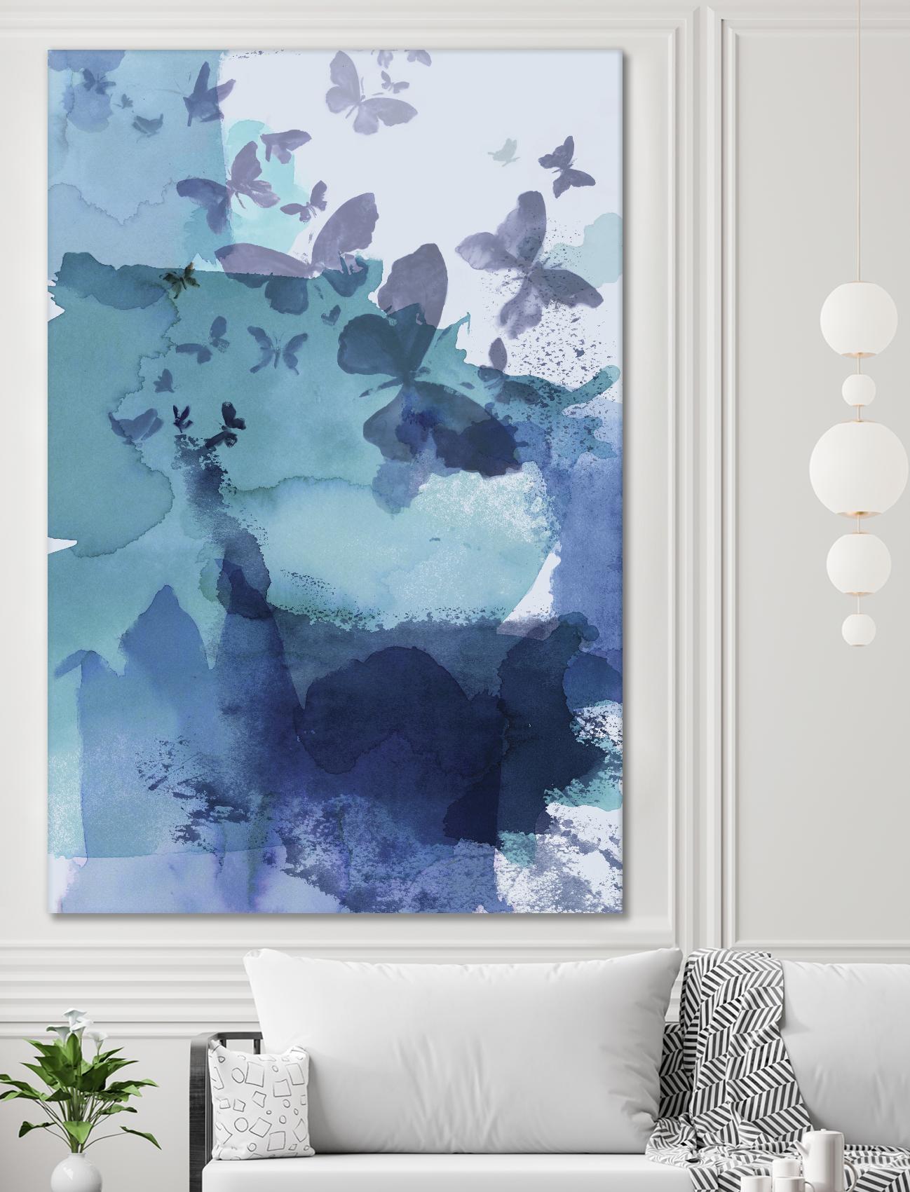 Tides II by Eva Watts on GIANT ART - cyan wildlife