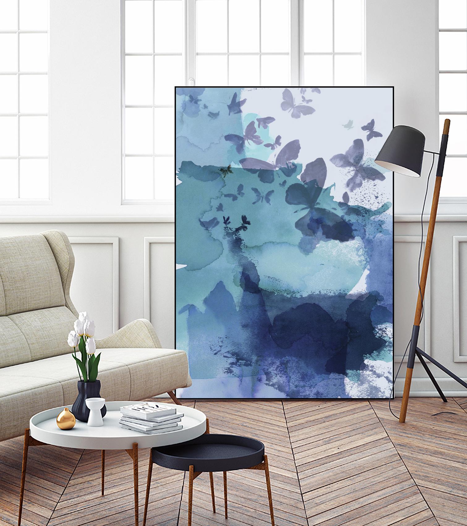 Tides II by Eva Watts on GIANT ART - cyan wildlife