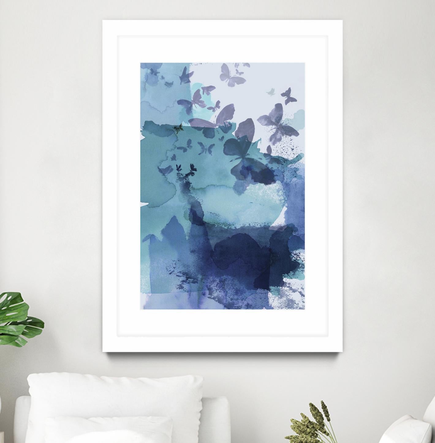 Tides II by Eva Watts on GIANT ART - cyan wildlife