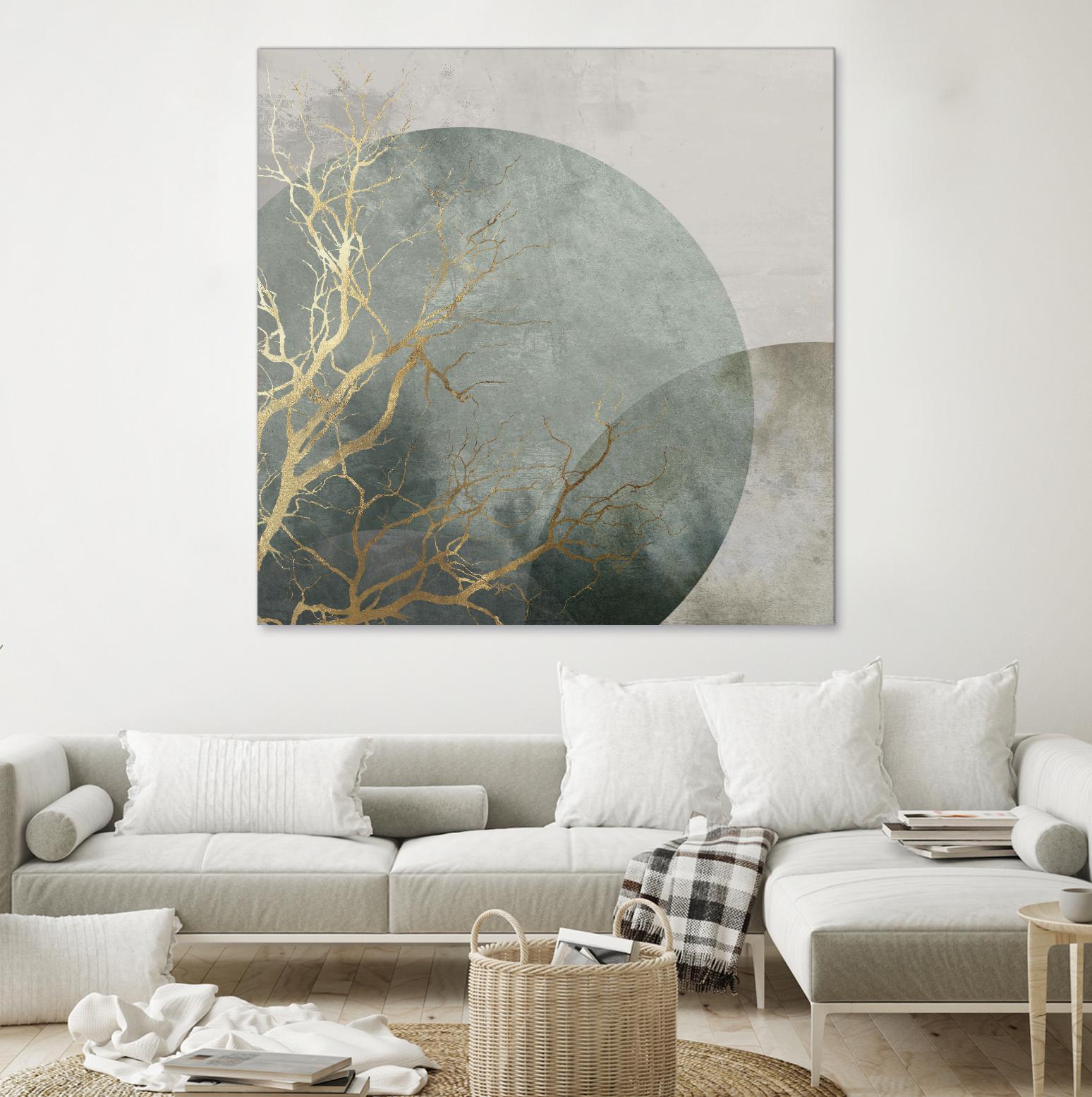 Mid Night I by Eva Watts on GIANT ART - gold trees